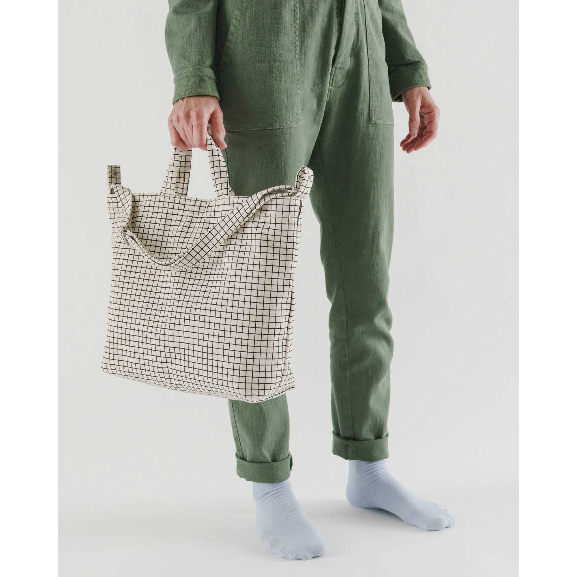Baggu Horizontal Duck Bag, Natural Grid - Image 2