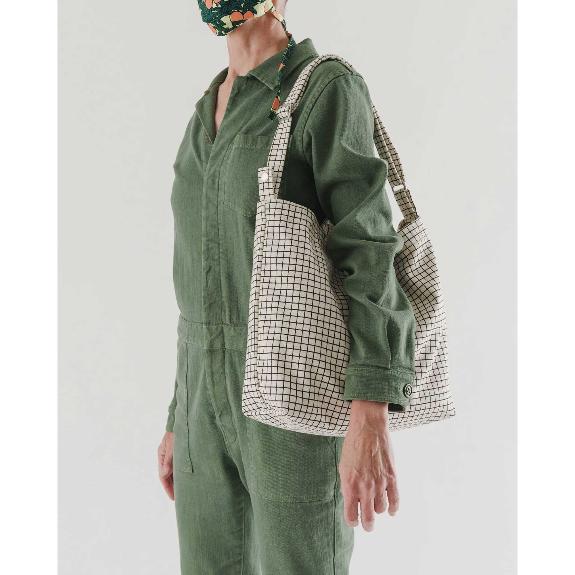 Baggu Horizontal Duck Bag, Natural Grid - Image 3