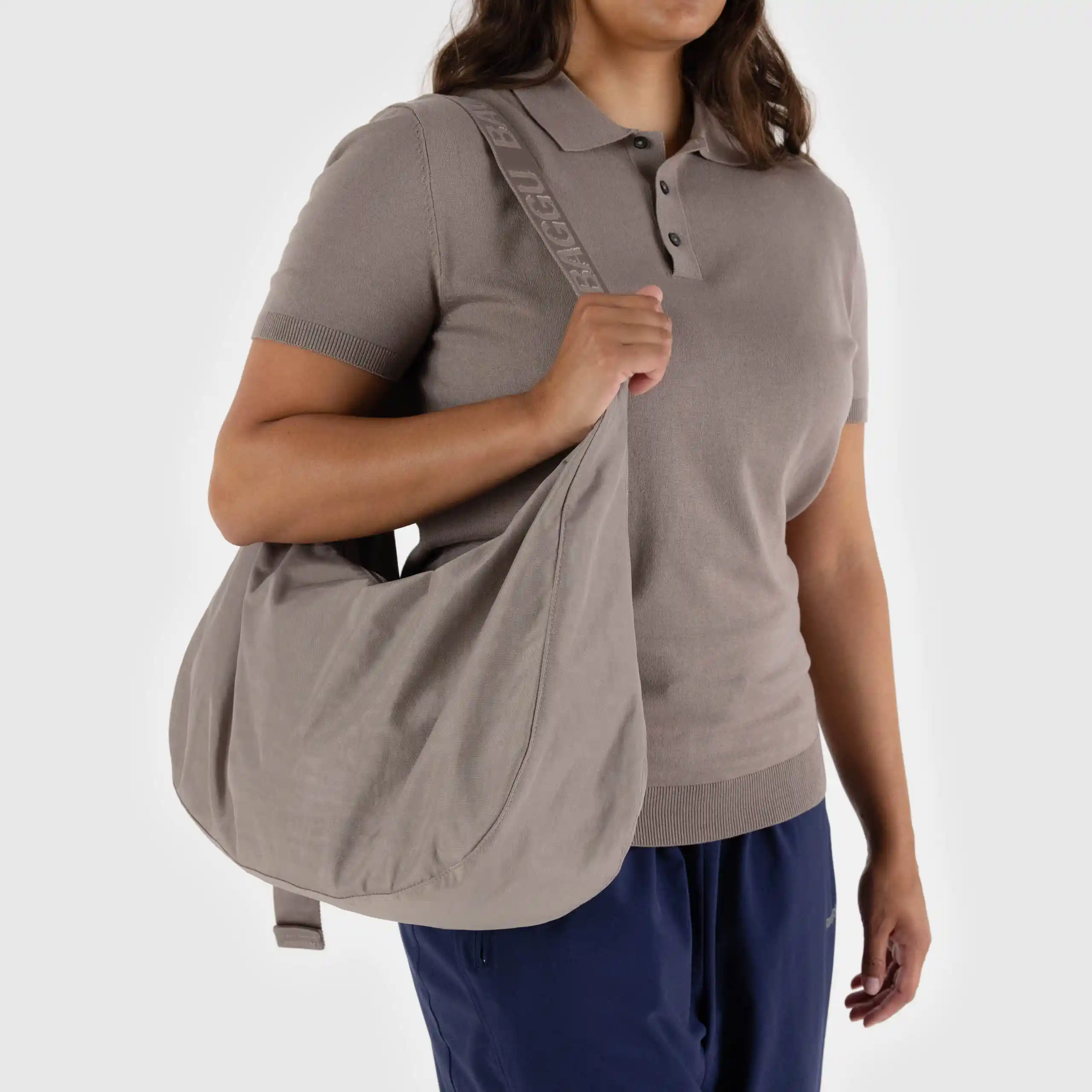 Baggu Large Nylon Crescent Bag, dove - Image 2