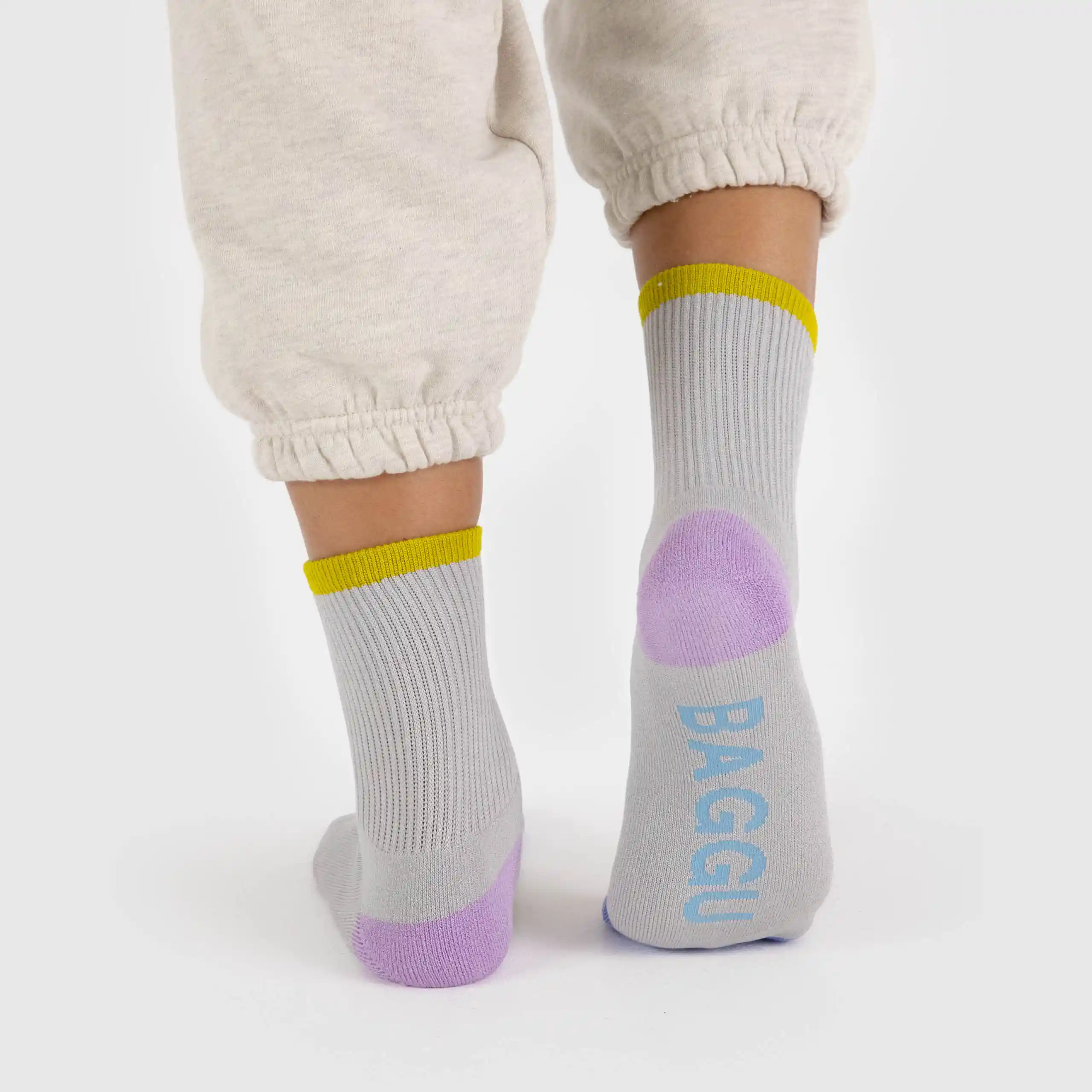 Baggu Womens Ribbed Sock, fog mix (large) - Image 4