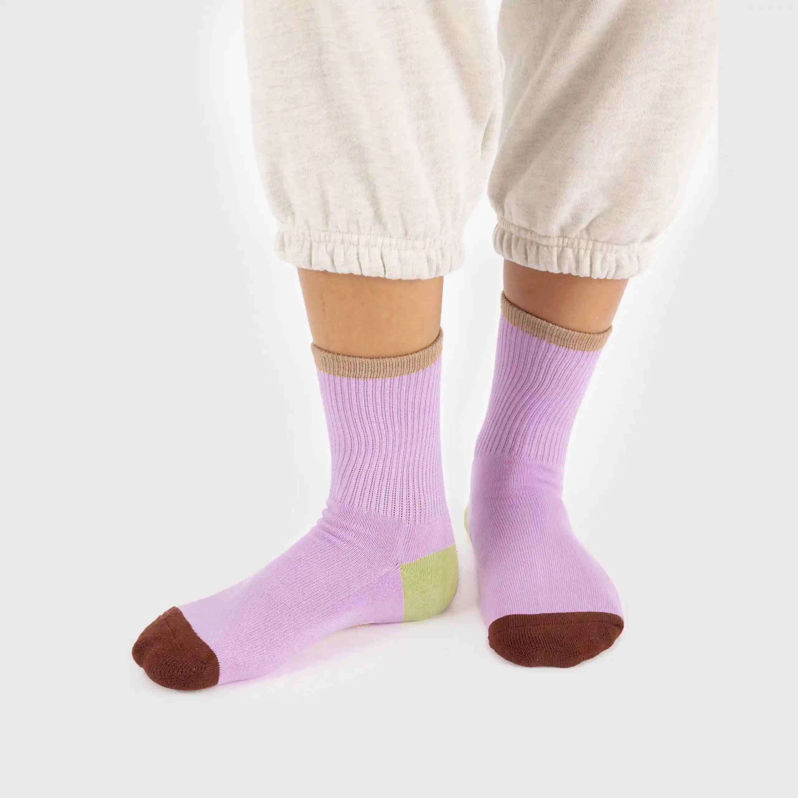 Baggu Womens Ribbed Sock, peony mix (large) - Image 3