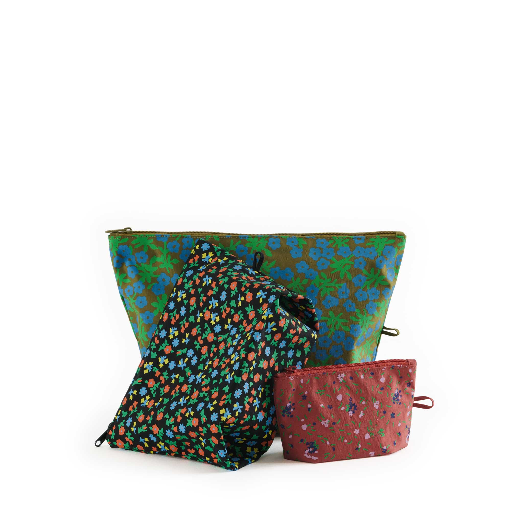 Baggu Go Pouch Set, calico florals