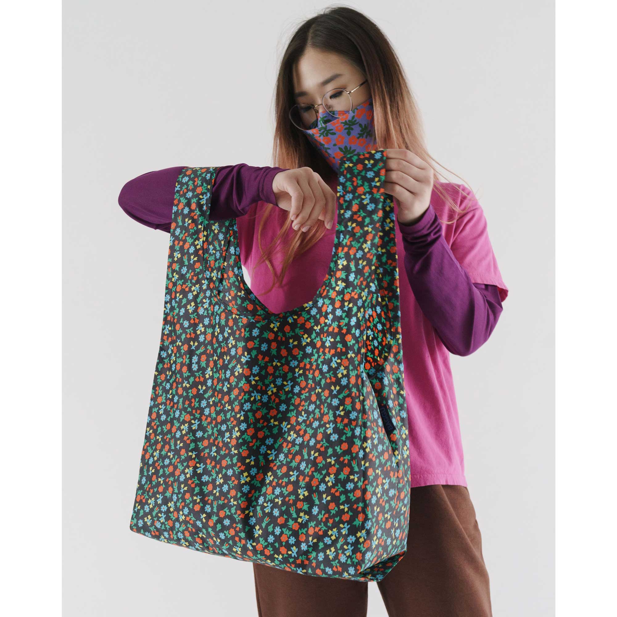 Baggu Standard Baggu, black calico florals - Image 2