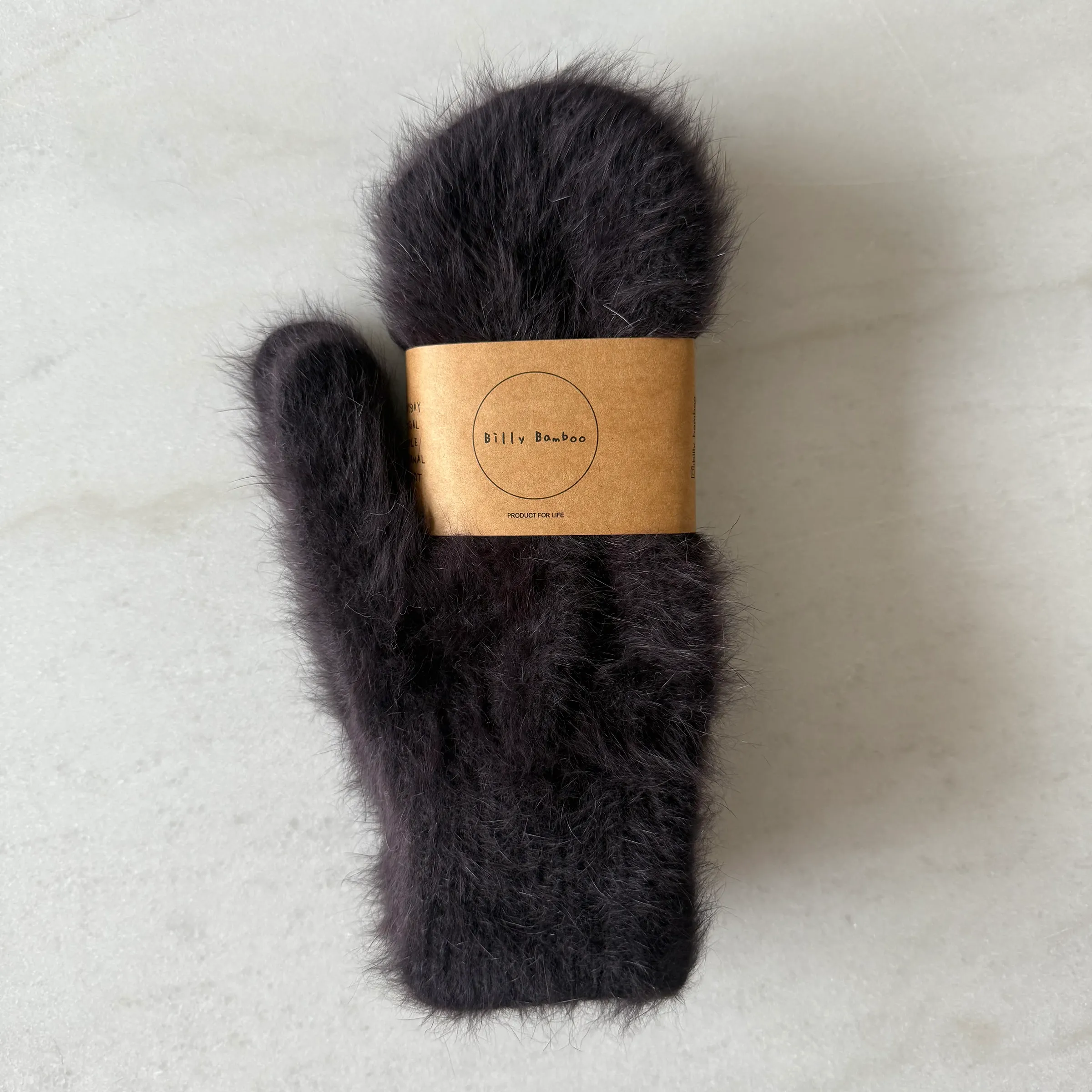 Billy Bamboo Fluffy Angora Mittens, brown