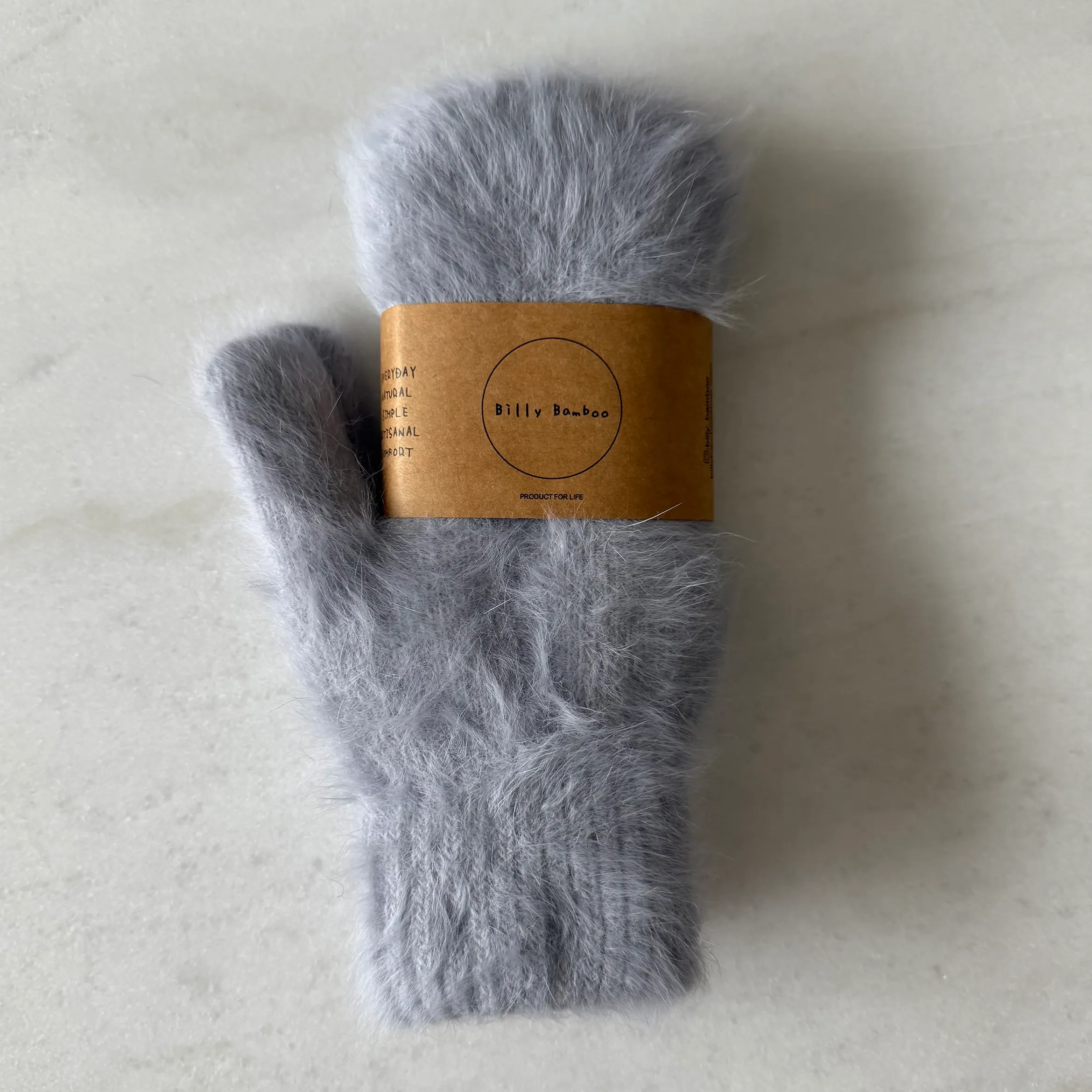 Billy Bamboo Fluffy Angora Mittens, dusty gray