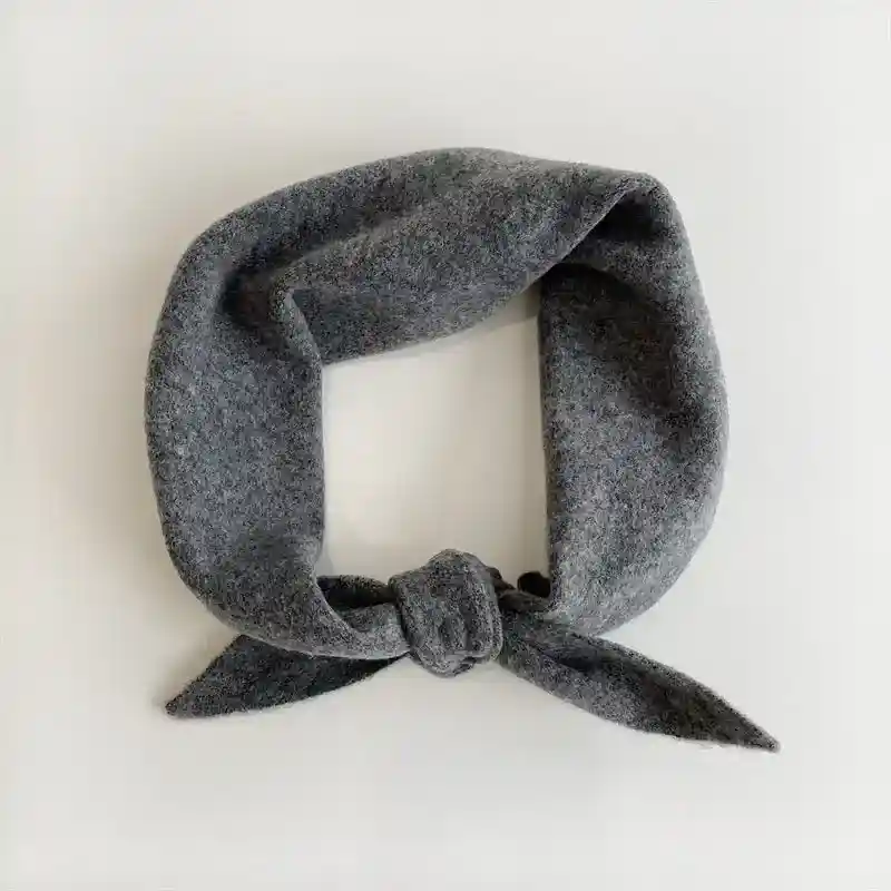 Billy Bamboo Fuzzy Wool Cravat Scarf, neutral | dark gray mélange