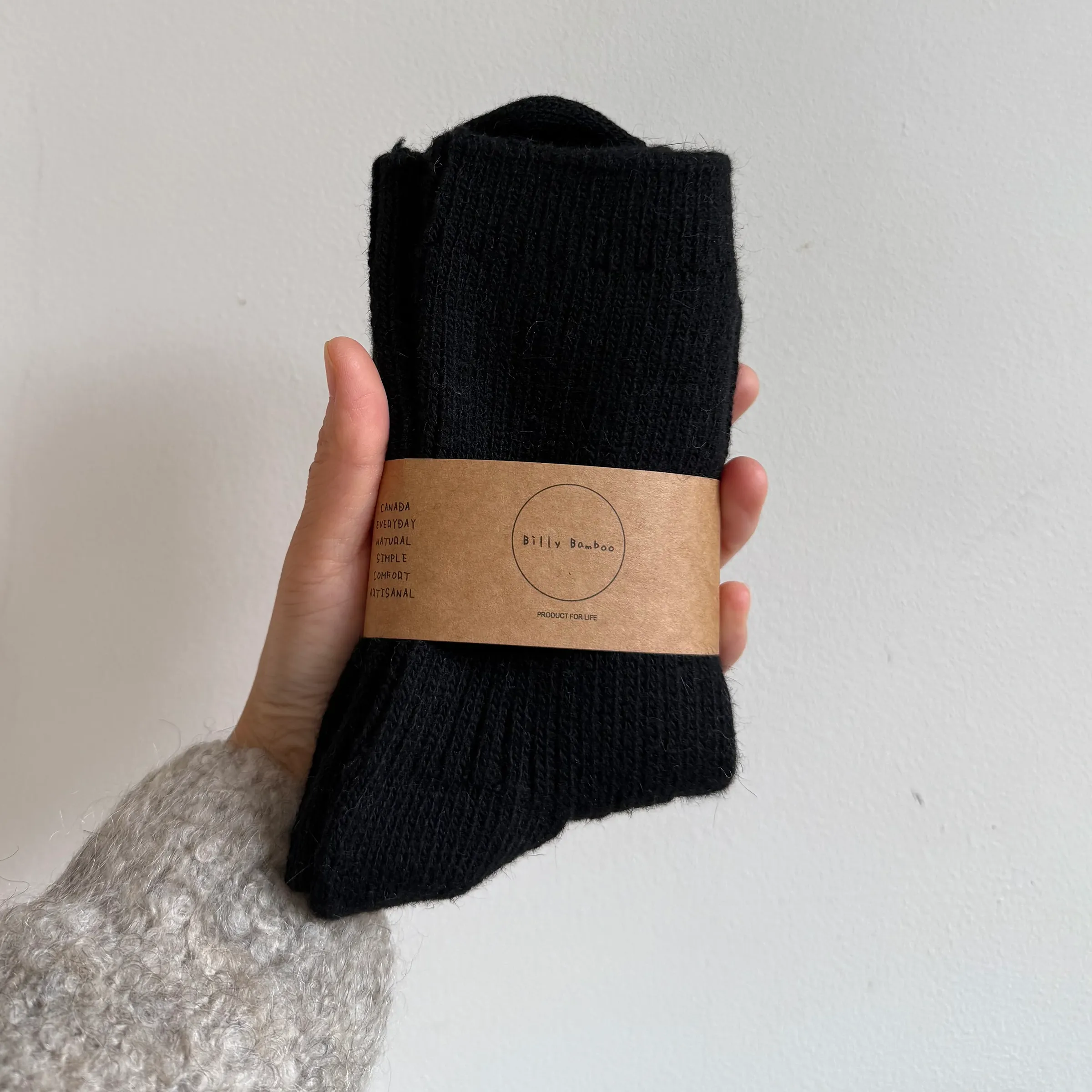Billy Bamboo Iceland Wool Socks Neutral, black
