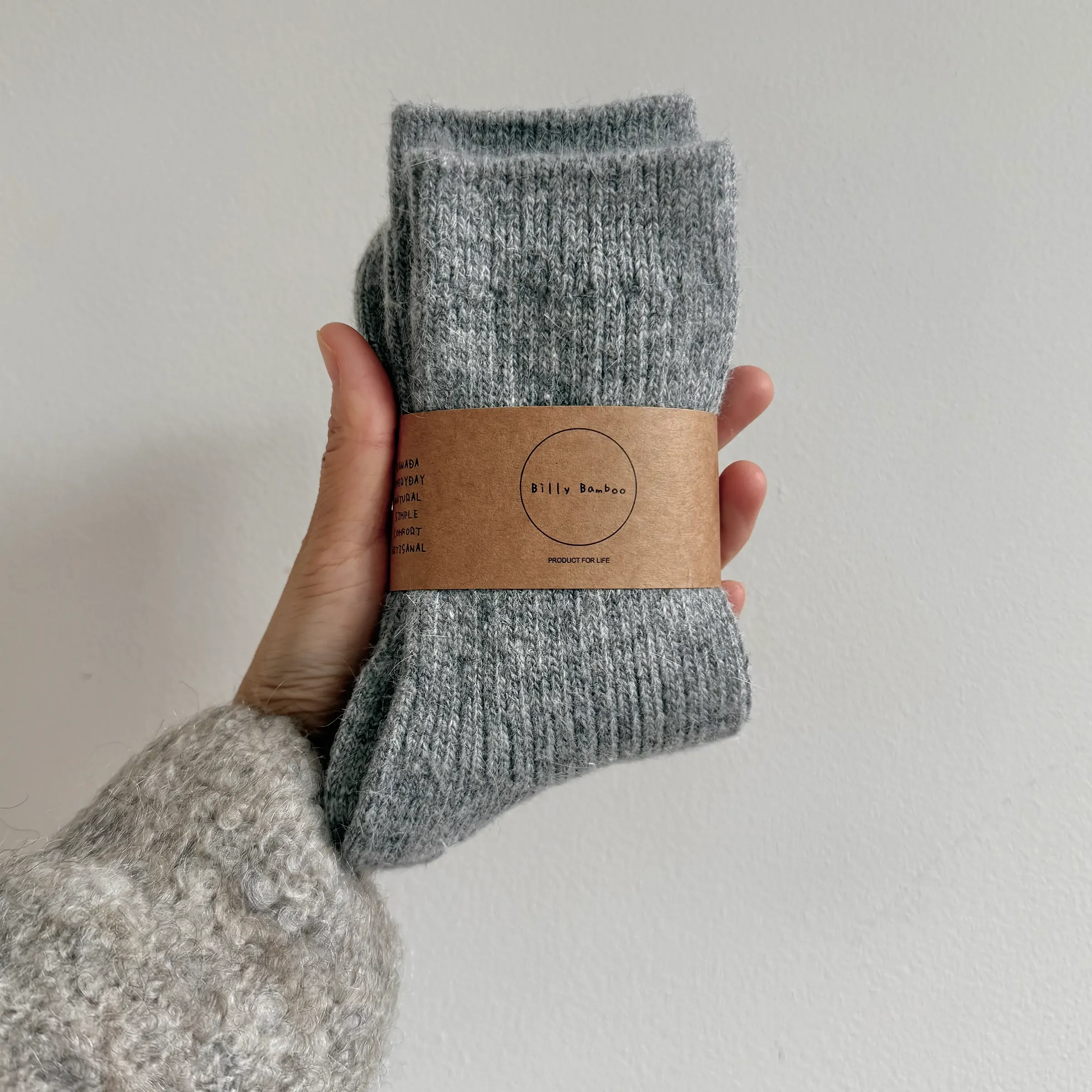 Billy Bamboo Iceland Wool Socks Neutral, gray mélange