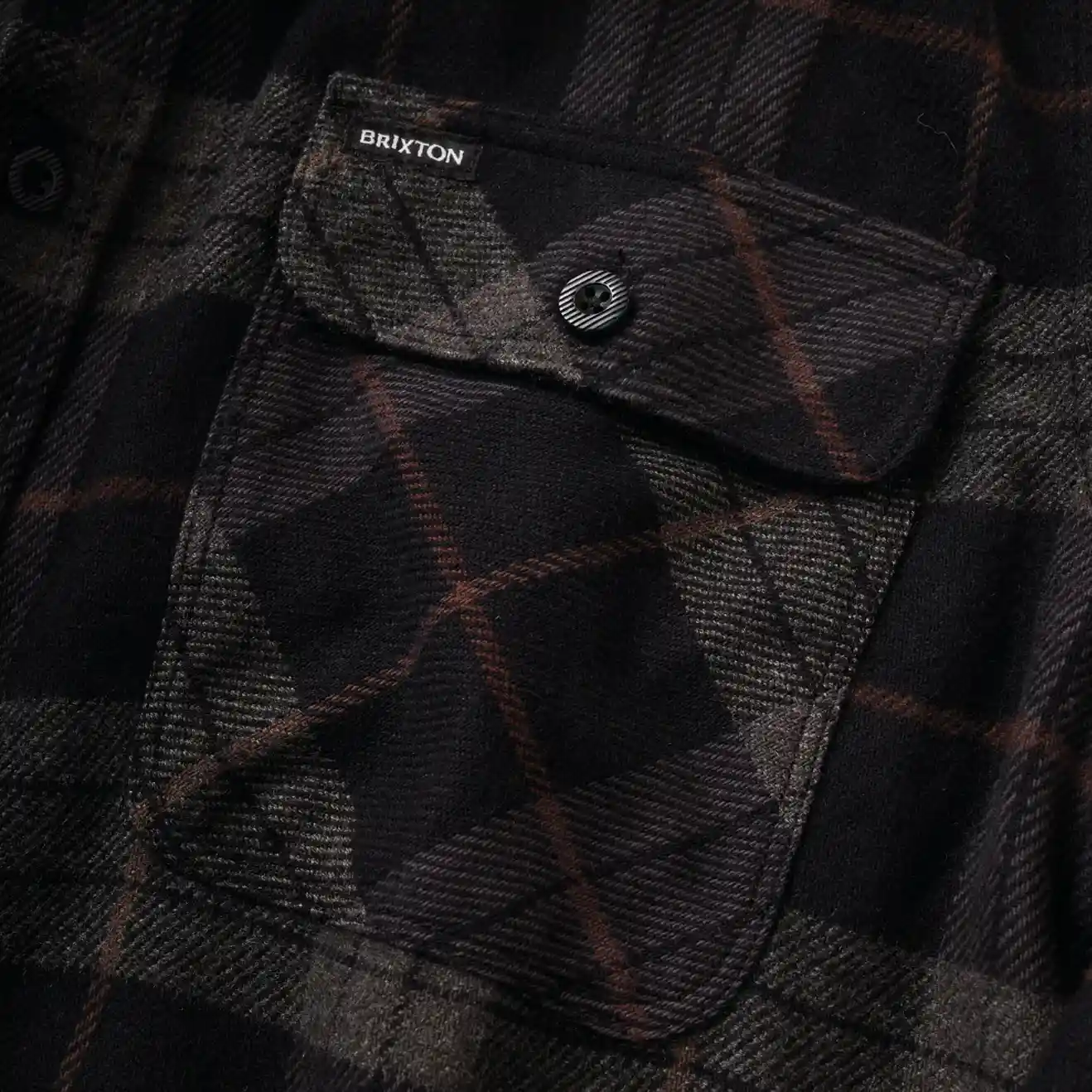 Brixton Bowery Flannel Shirt, black/charcoal - Image 3