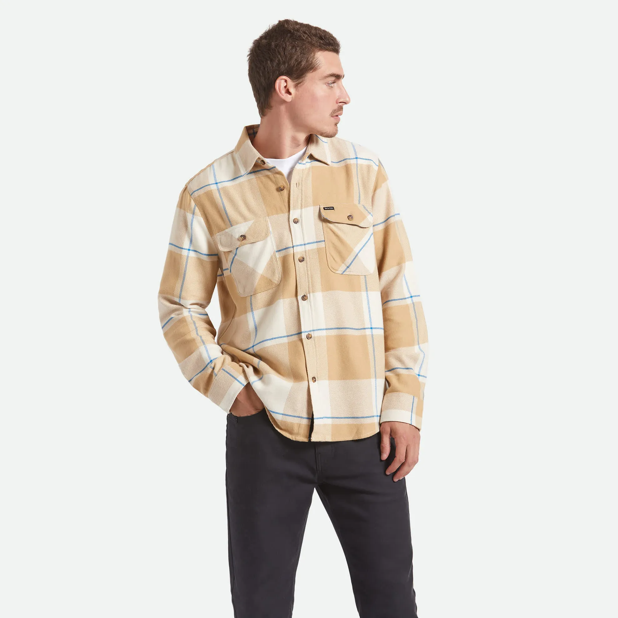 Brixton Bowery Flannel, whitecap/sand/cyber blue - Image 2