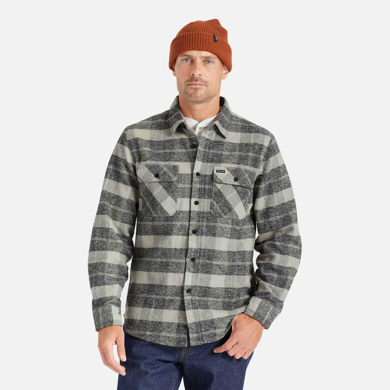 Brixton Bowery Heavy Weight Flannel, black/charcoal - Image 3