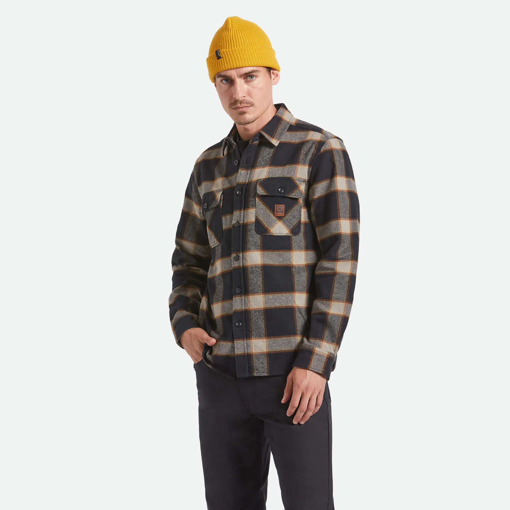 Brixton Bowery Heavy Weight Flannel, black/cream - Image 2