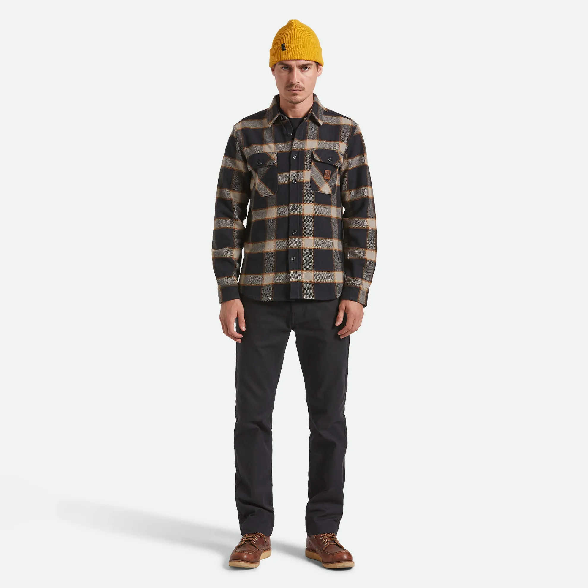 Brixton Bowery Heavy Weight Flannel, black/cream - Image 3