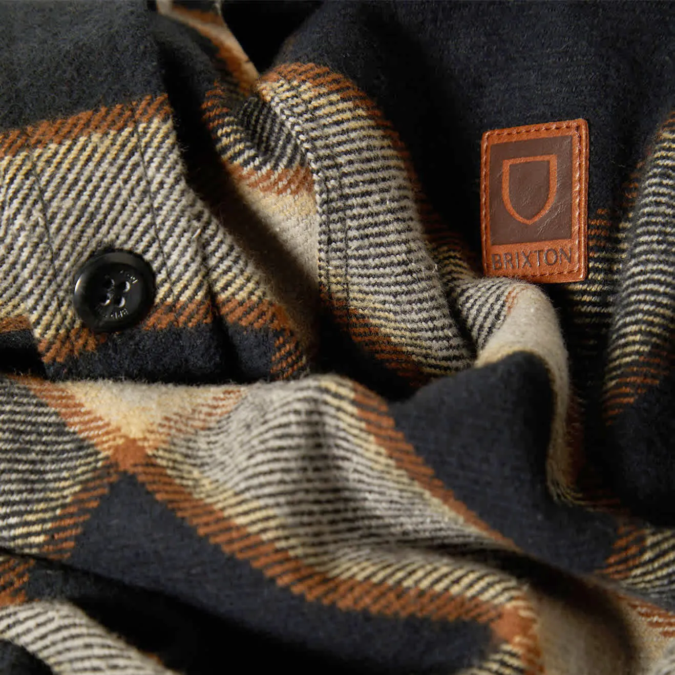 Brixton Bowery Heavy Weight Flannel, black/cream - Image 5