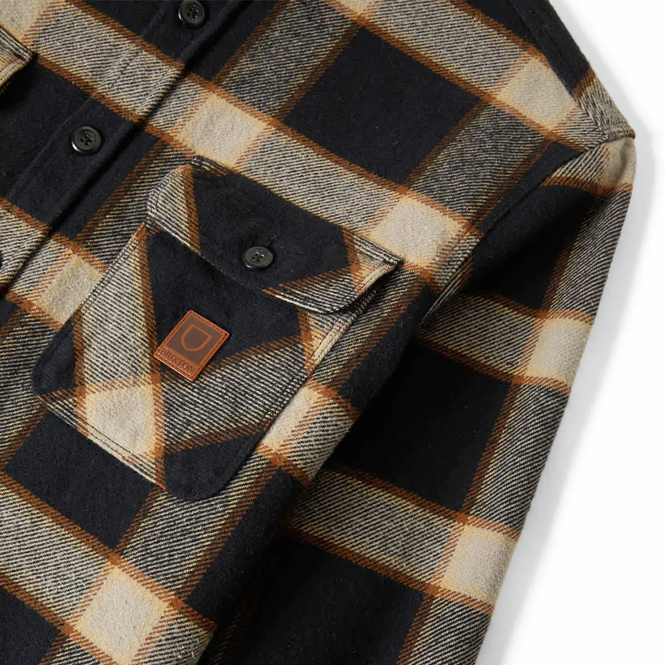 Brixton Bowery Heavy Weight Flannel, black/cream - Image 6
