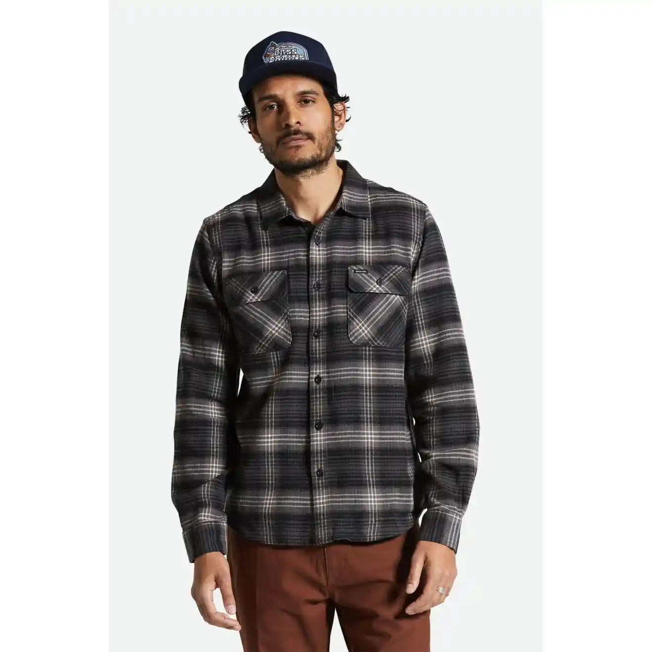 Brixton Bowery Lightweight Ultra Flannel, charcoal/black - Image 2
