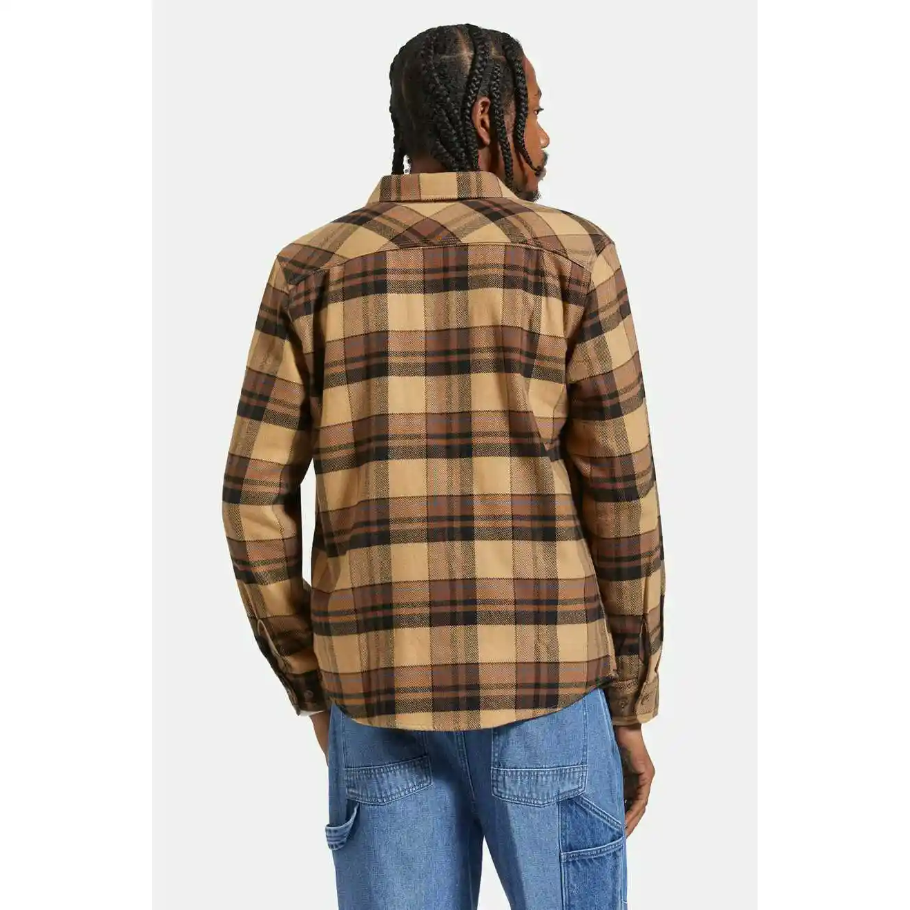 Brixton Bowery Long Sleeve Flannel, tiger's eye/pinecone brown/was - Image 3