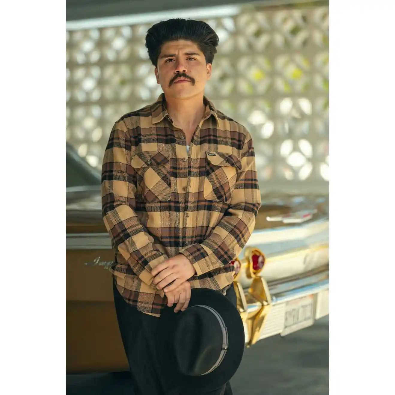 Brixton Bowery Long Sleeve Flannel, tiger's eye/pinecone brown/was - Image 4