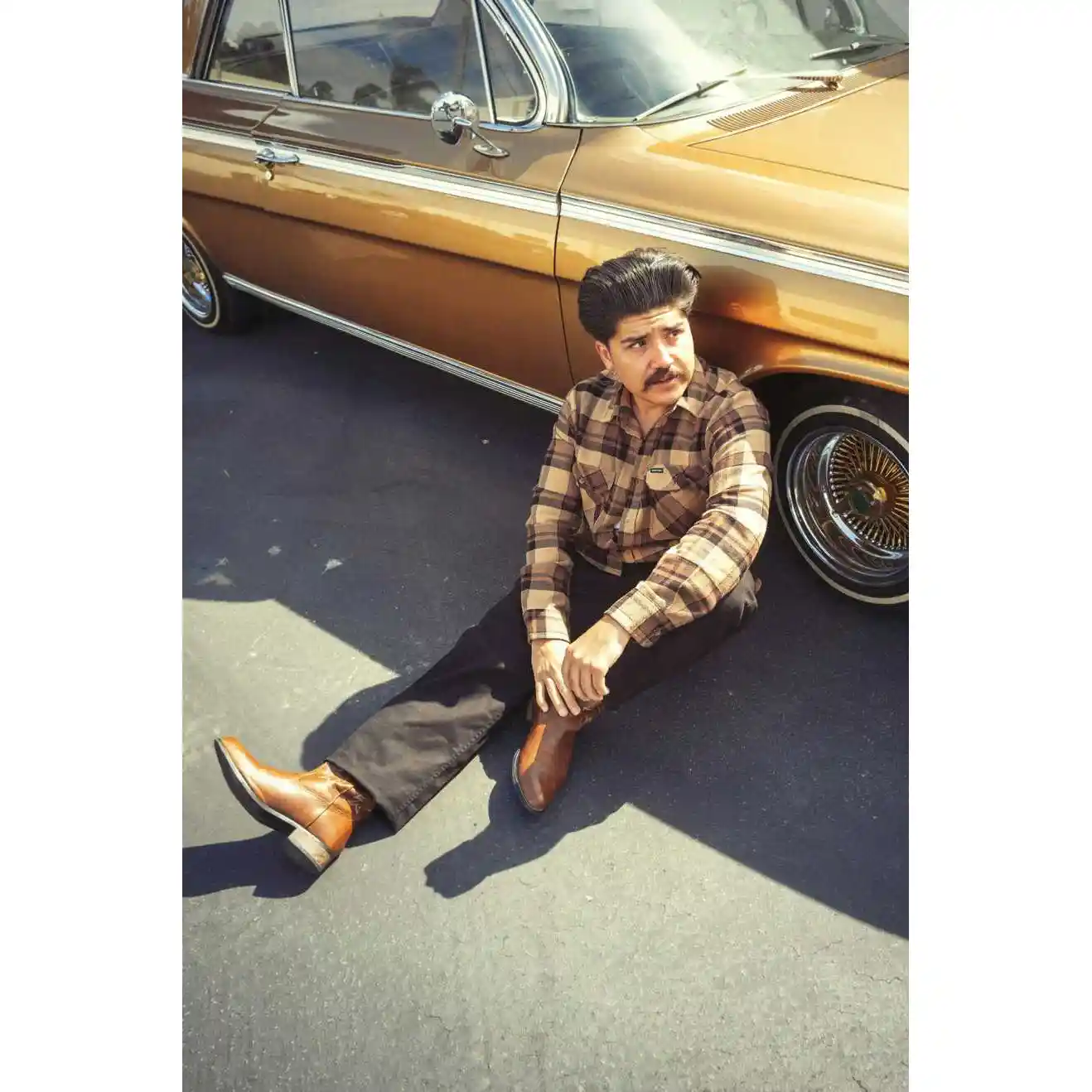 Brixton Bowery Long Sleeve Flannel, tiger's eye/pinecone brown/was - Image 5