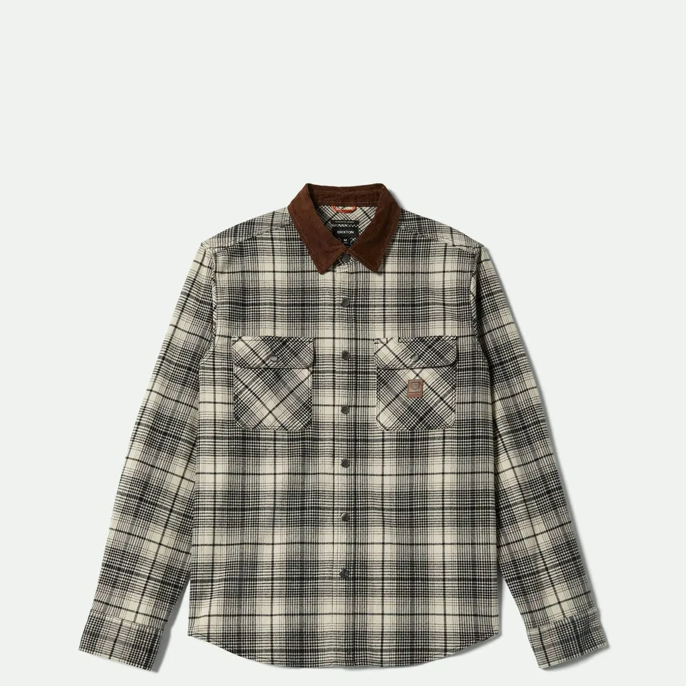 Brixton Builders Bowery Perf Flannel, off white/black