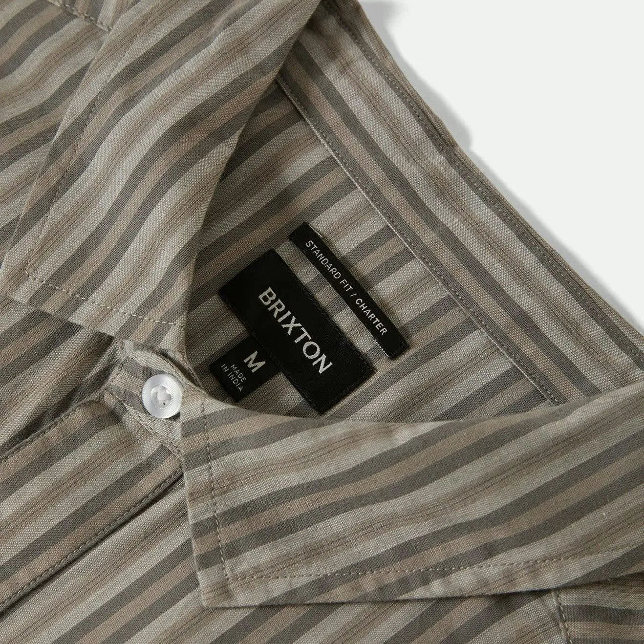 Brixton Charter Print Short Sleeve Woven Shirt, charcoal grey - Image 3