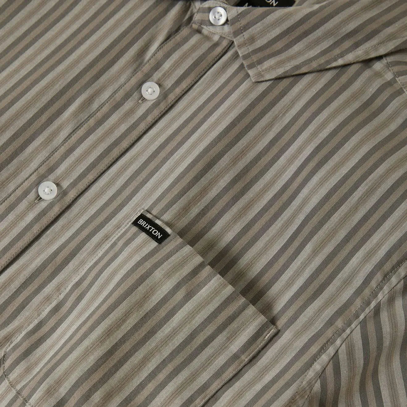 Brixton Charter Print Short Sleeve Woven Shirt, charcoal grey - Image 4