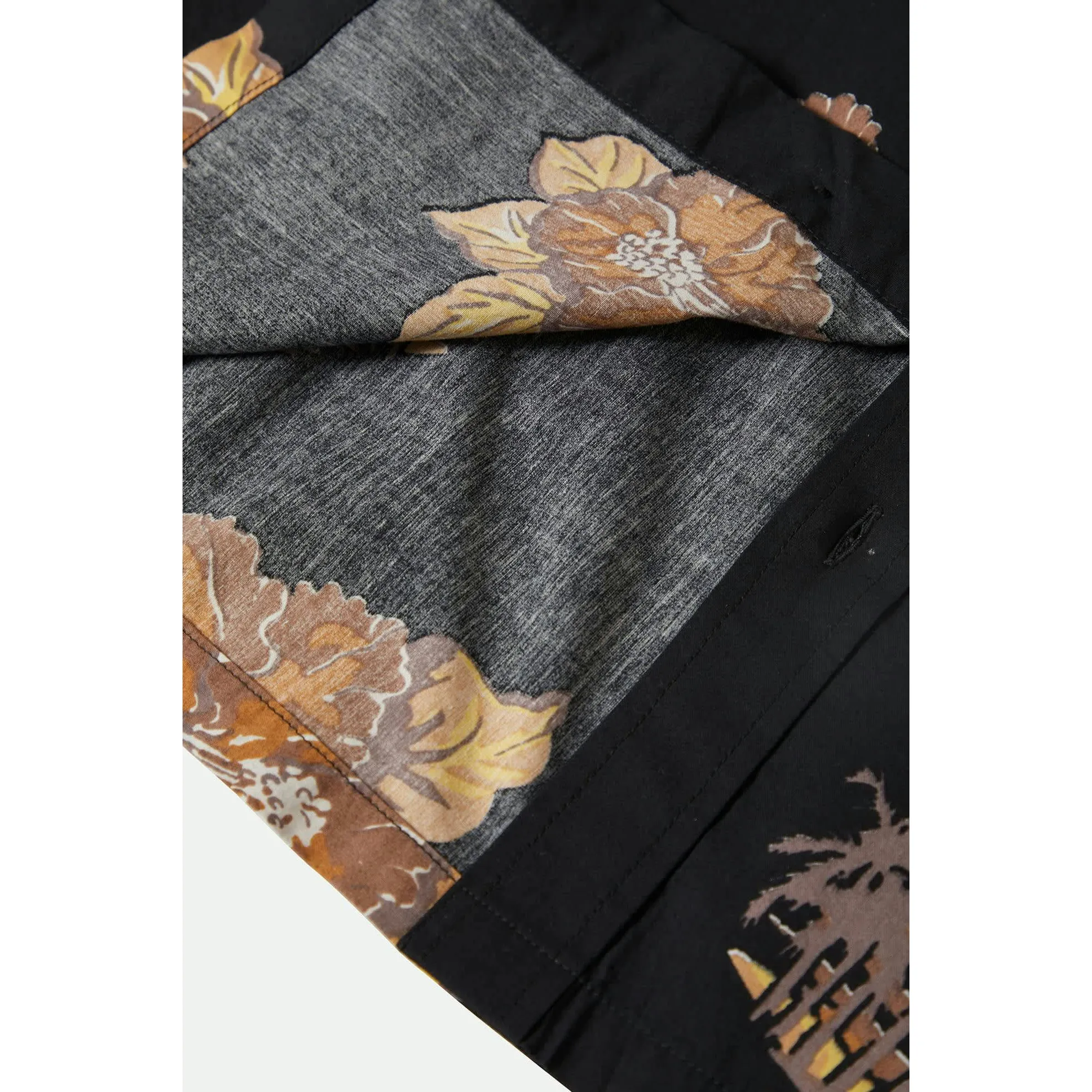 Brixton Cru Print Short Sleeve Woven, washed black/charcoal floral - Image 10