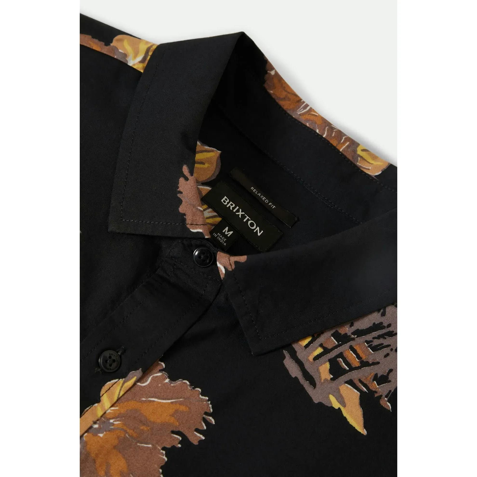 Brixton Cru Print Short Sleeve Woven, washed black/charcoal floral - Image 11