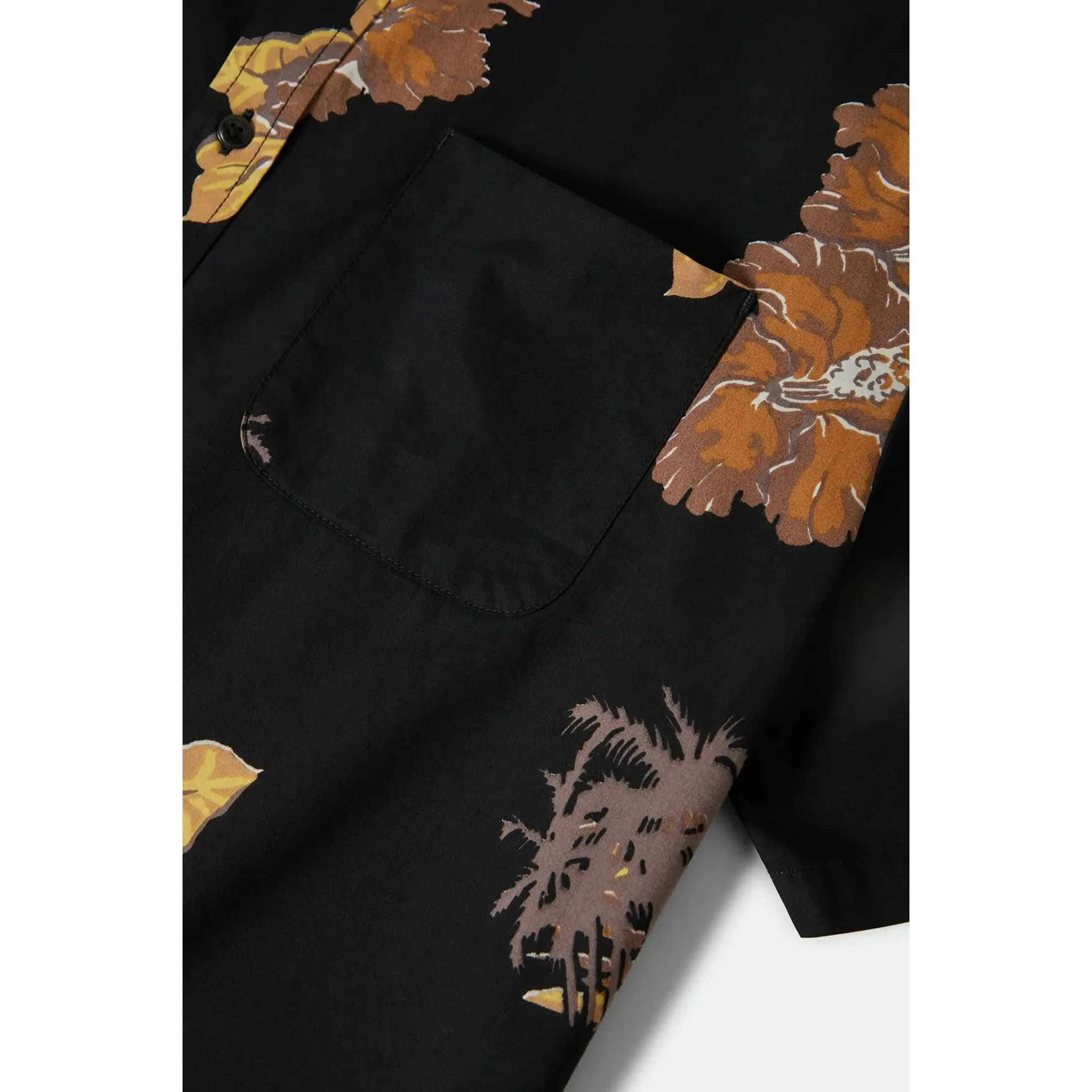 Brixton Cru Print Short Sleeve Woven, washed black/charcoal floral - Image 9