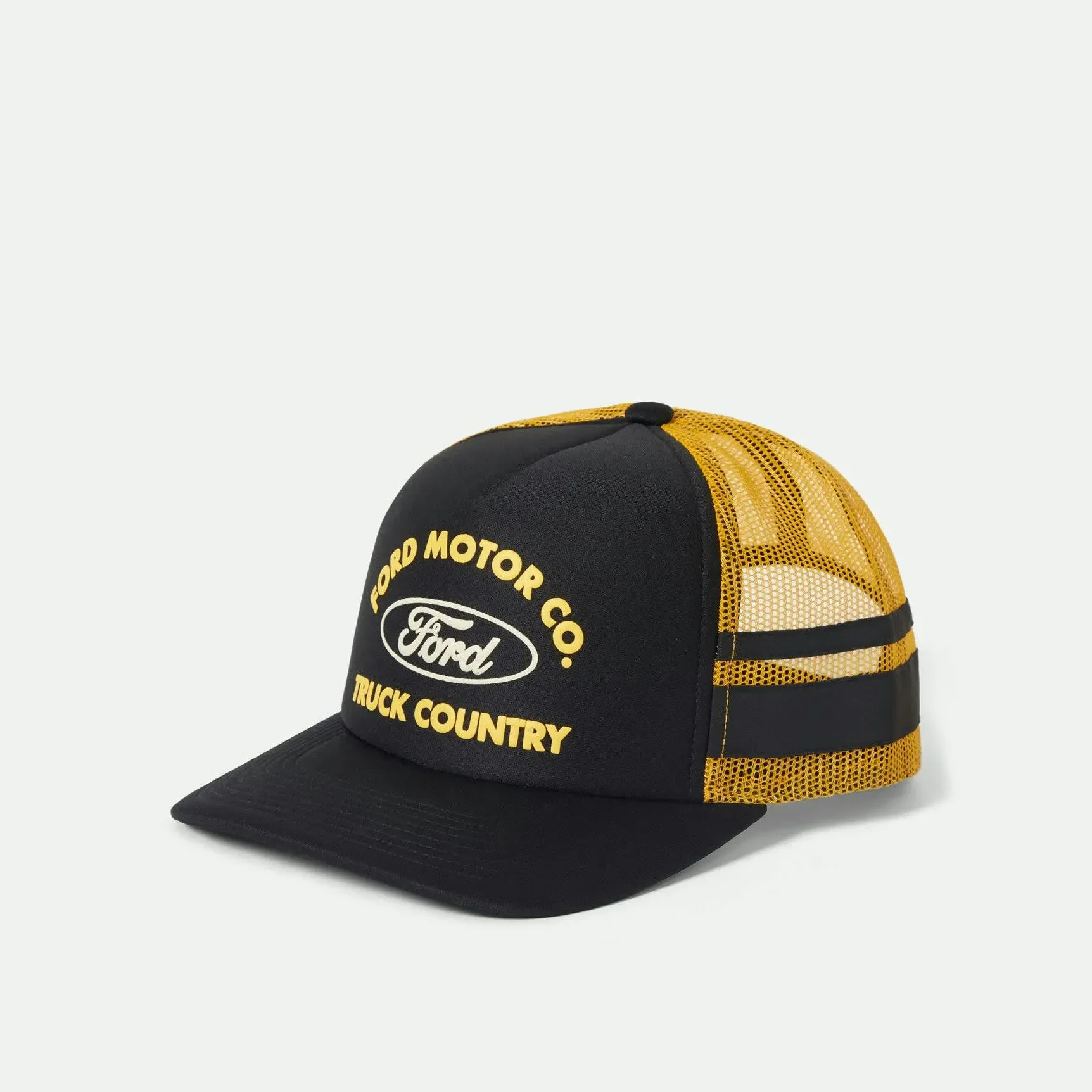 Brixton Ford Built Tough Mp Trucker Hat, burnt rubber/empire yellow