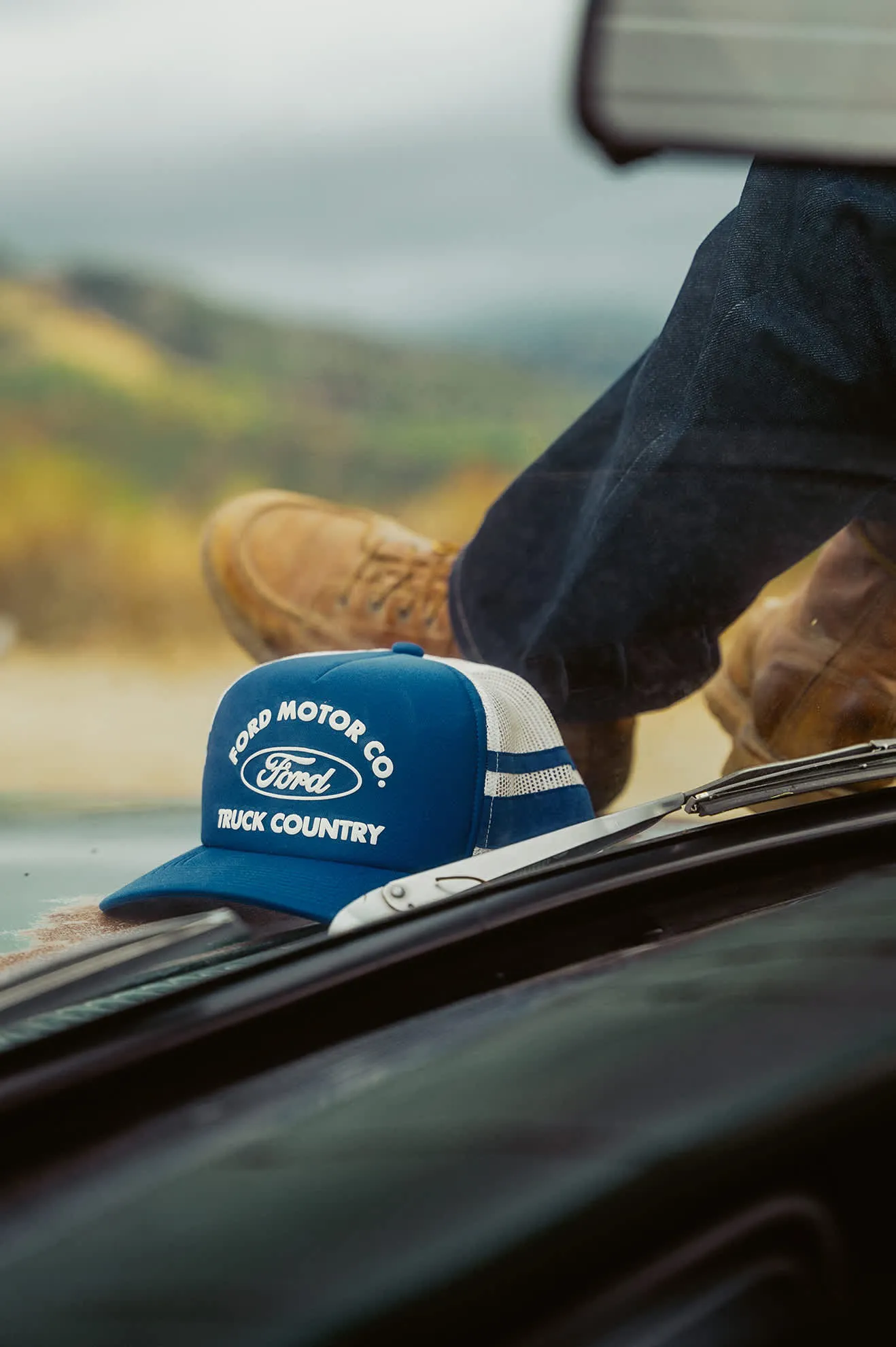 Brixton Ford Built Tough Mp Trucker Hat, ford blue/wimbleton white - Image 4
