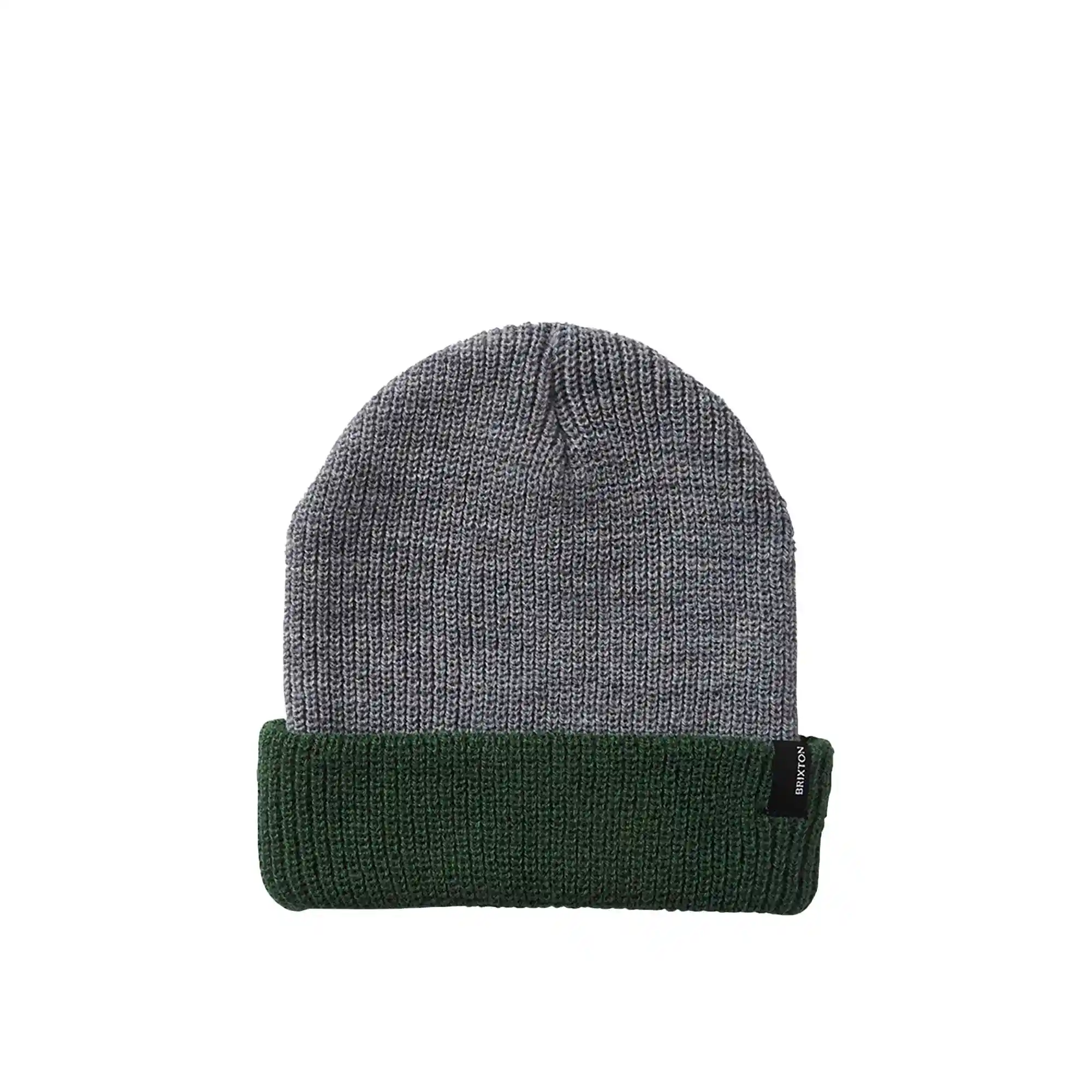 Brixton Heist Beanie, light heather grey/pine needle