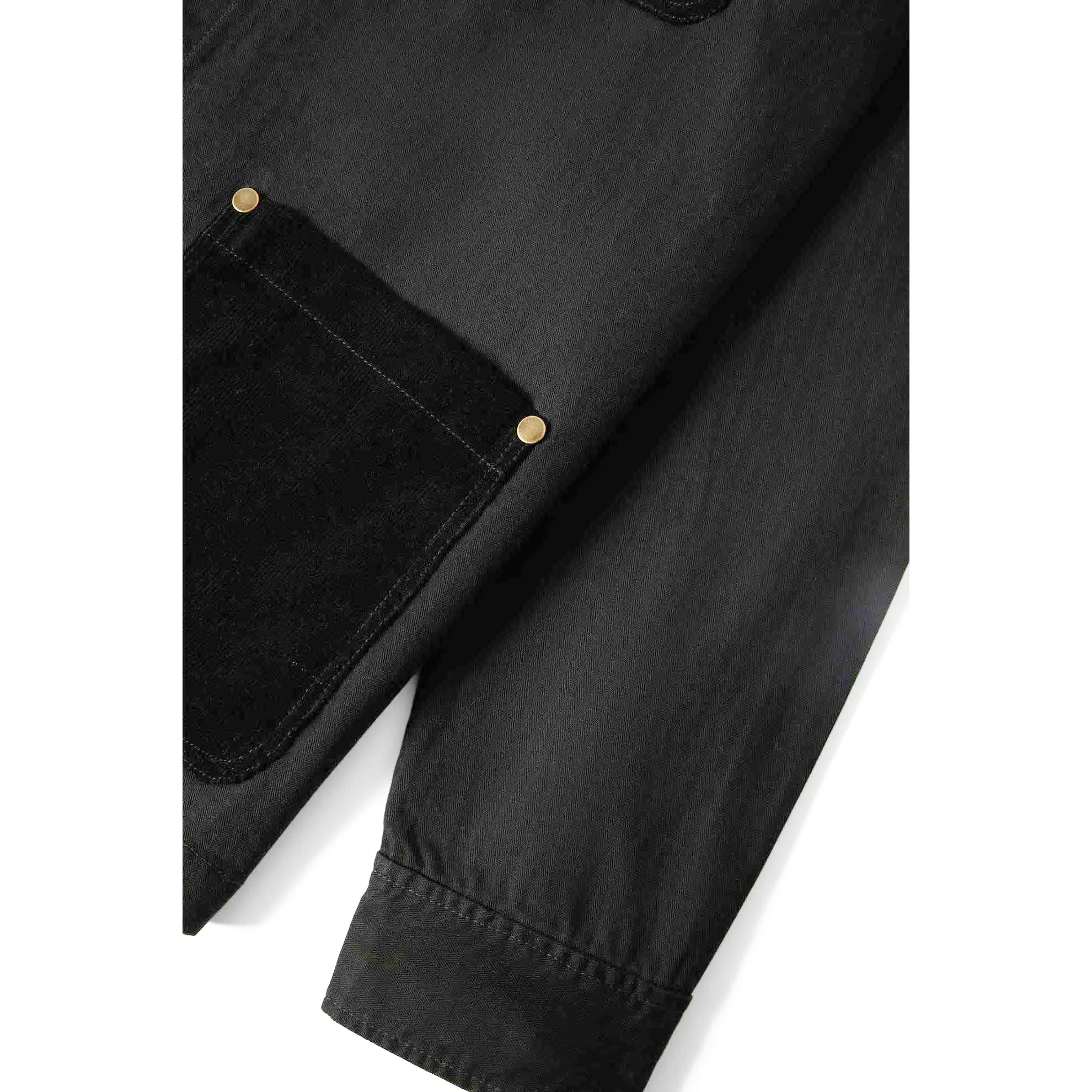 Brixton Herringbone Lightweight Chore Coat, black herringbone - Image 4