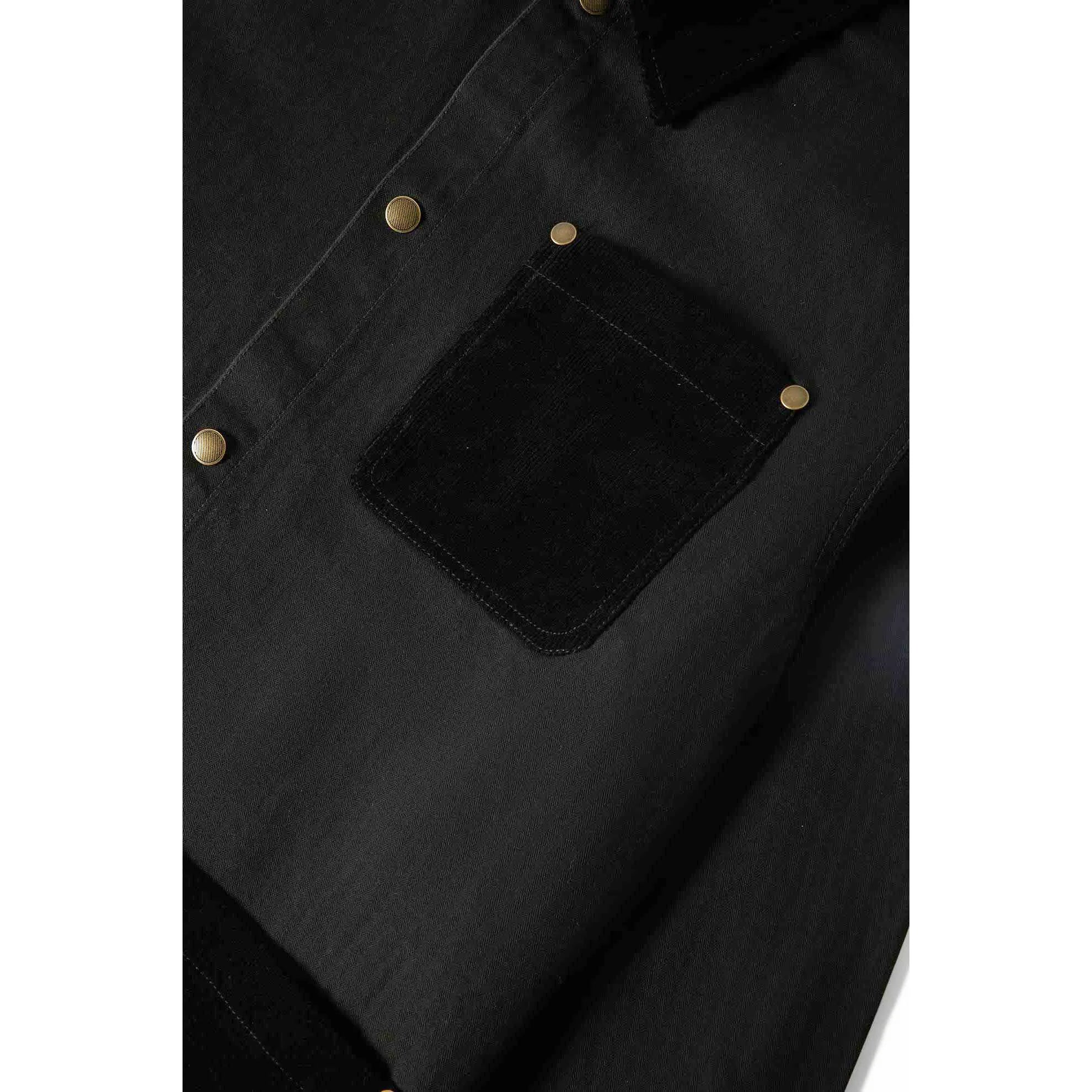 Brixton Herringbone Lightweight Chore Coat, black herringbone - Image 5