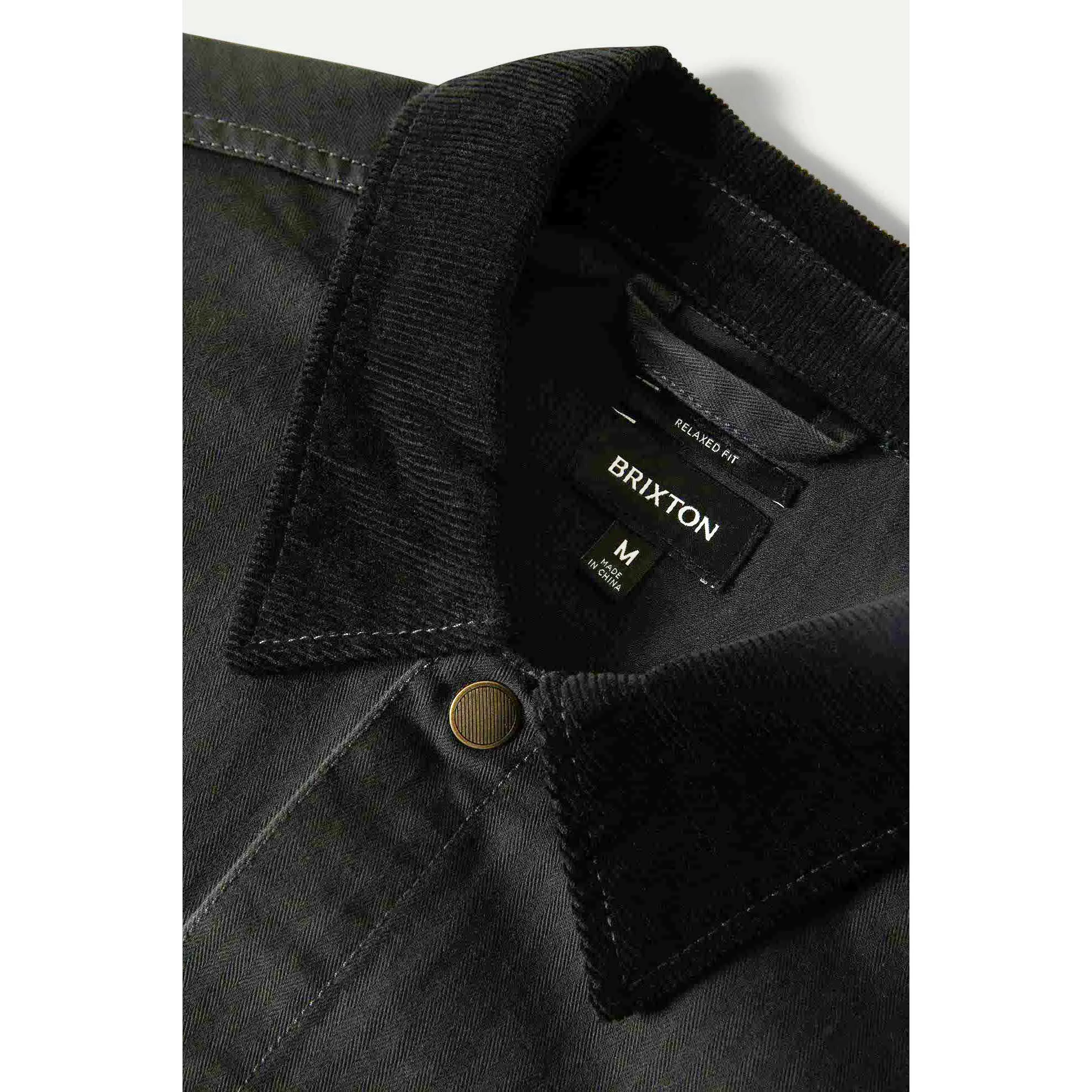 Brixton Herringbone Lightweight Chore Coat, black herringbone - Image 7
