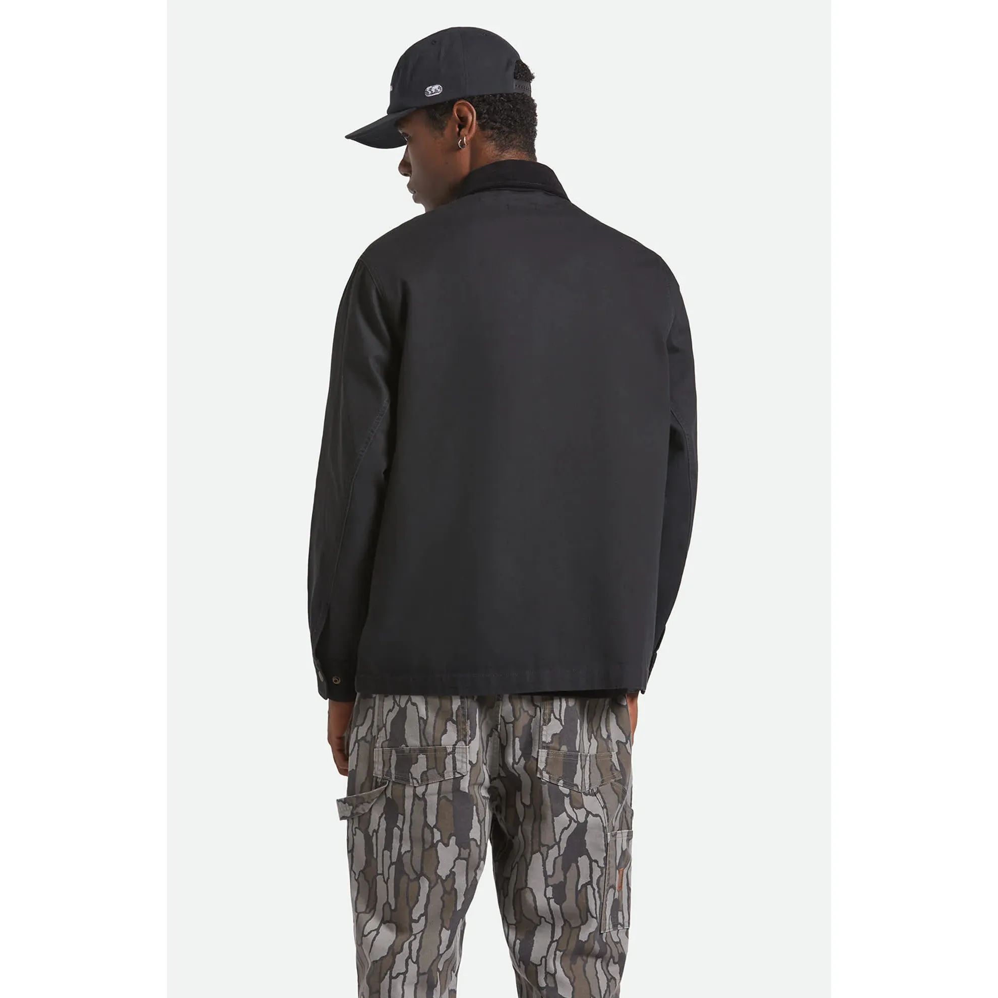 Brixton Herringbone Lightweight Chore Coat, black herringbone - Image 8