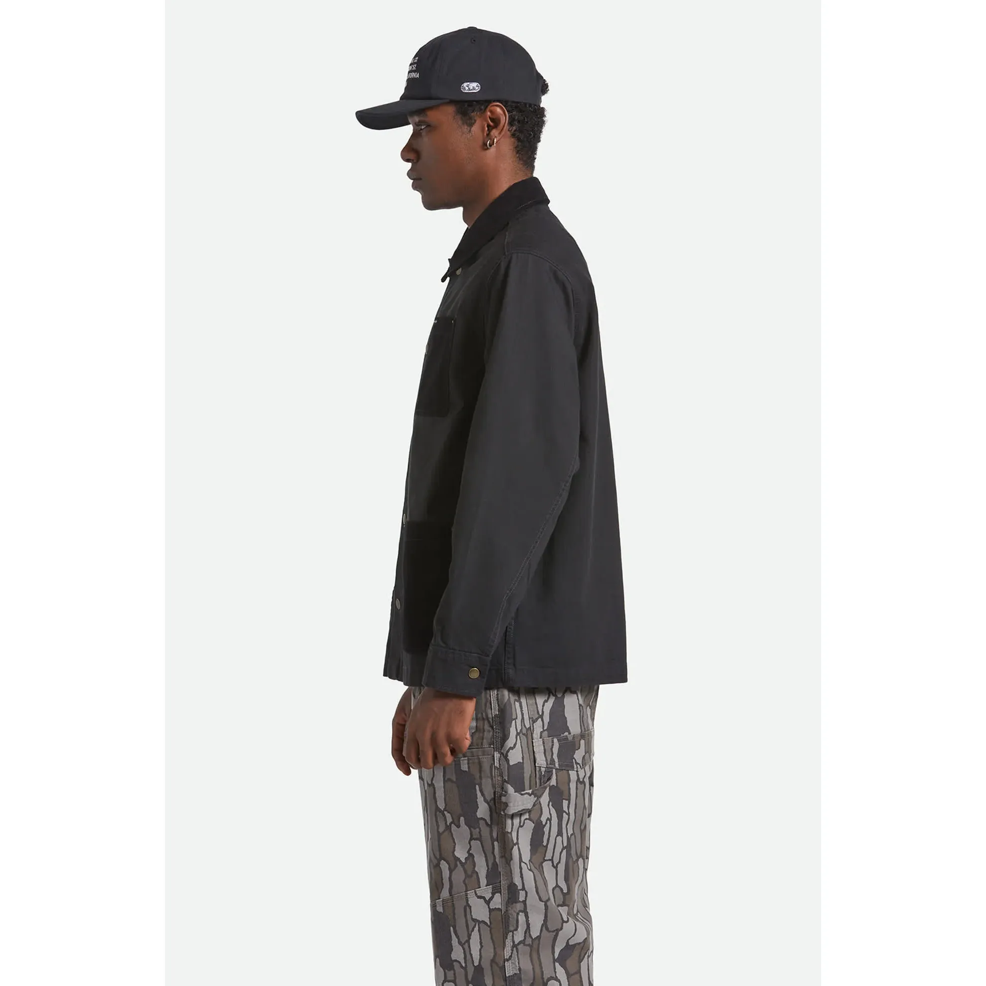 Brixton Herringbone Lightweight Chore Coat, black herringbone - Image 9
