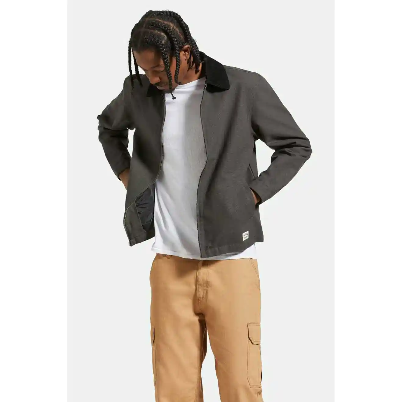 Brixton Mechanic Garage Zip Jacket, washed black - Image 3