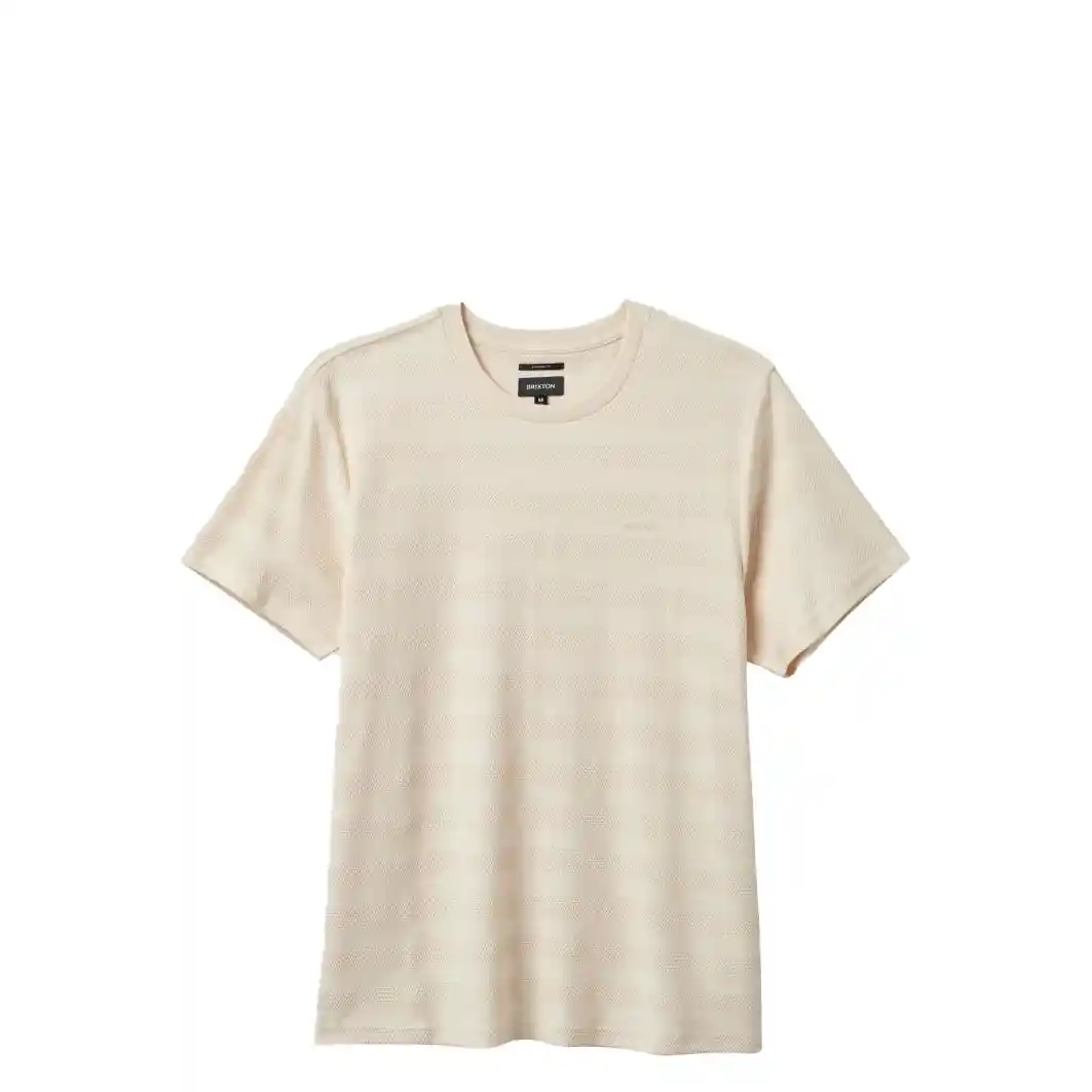 Brixton The City Jaquard Striped Tee, whitecap