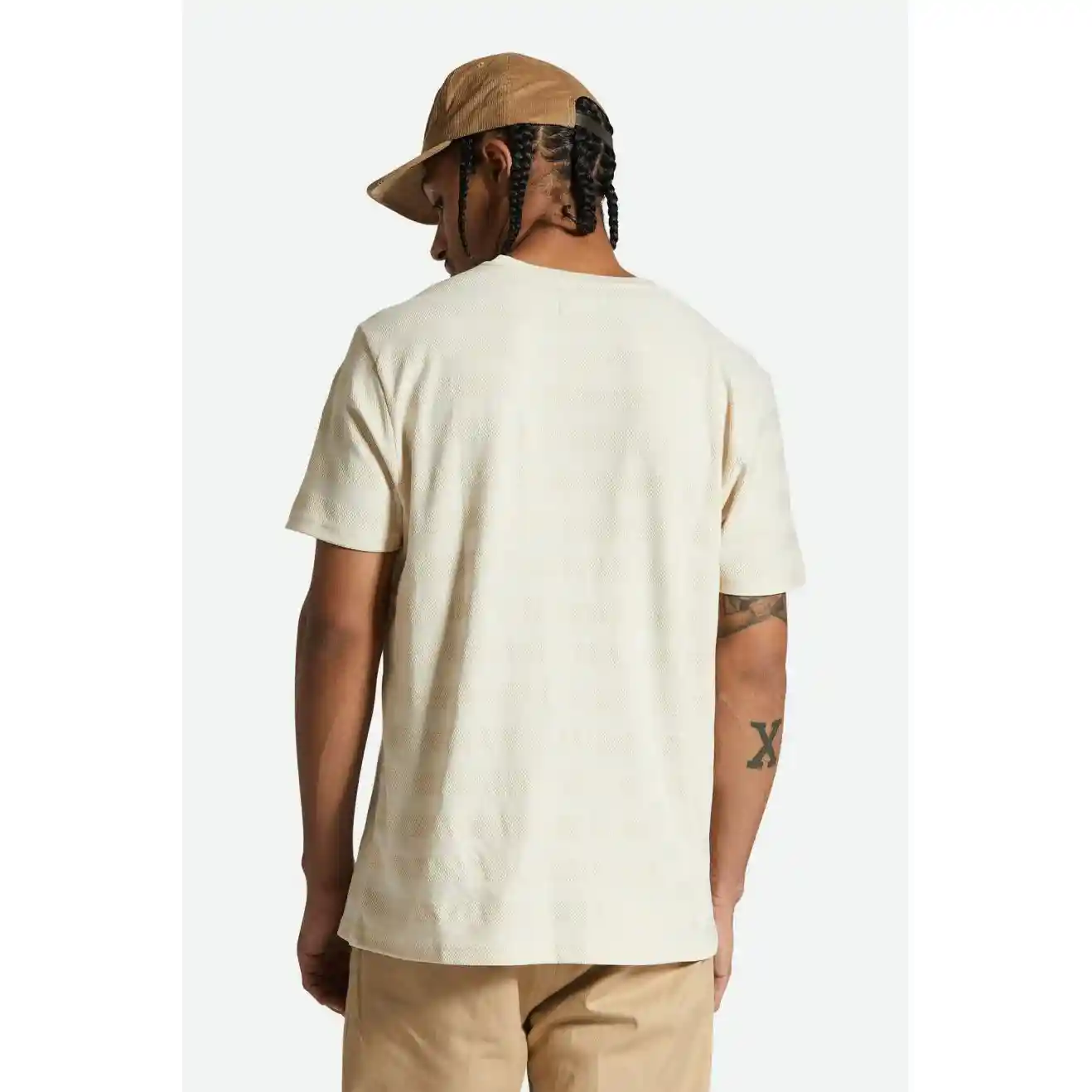 Brixton The City Jaquard Striped Tee, whitecap - Image 3