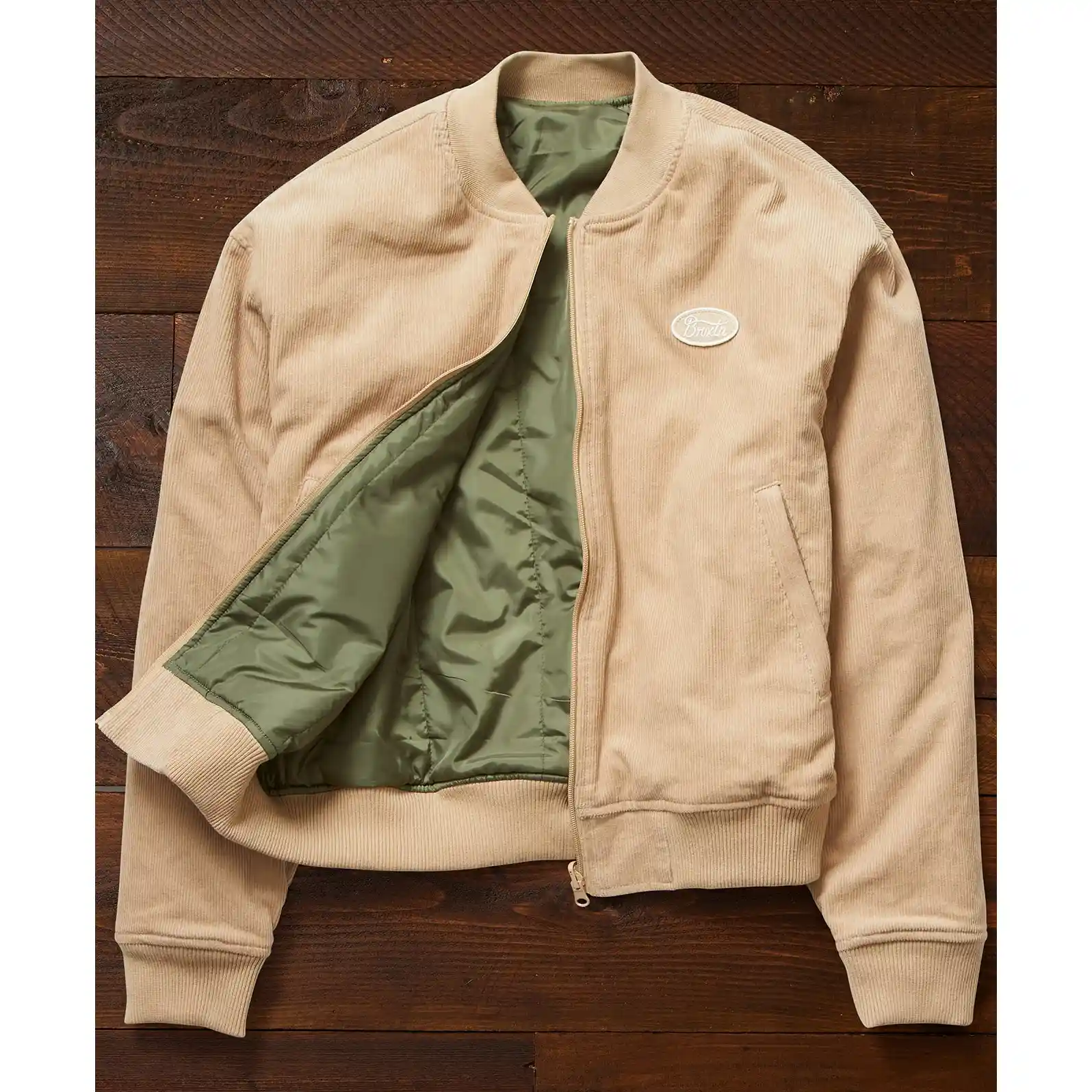 Brixton Womens Utopia Reversible Bomber Jacket, sesame - Image 3