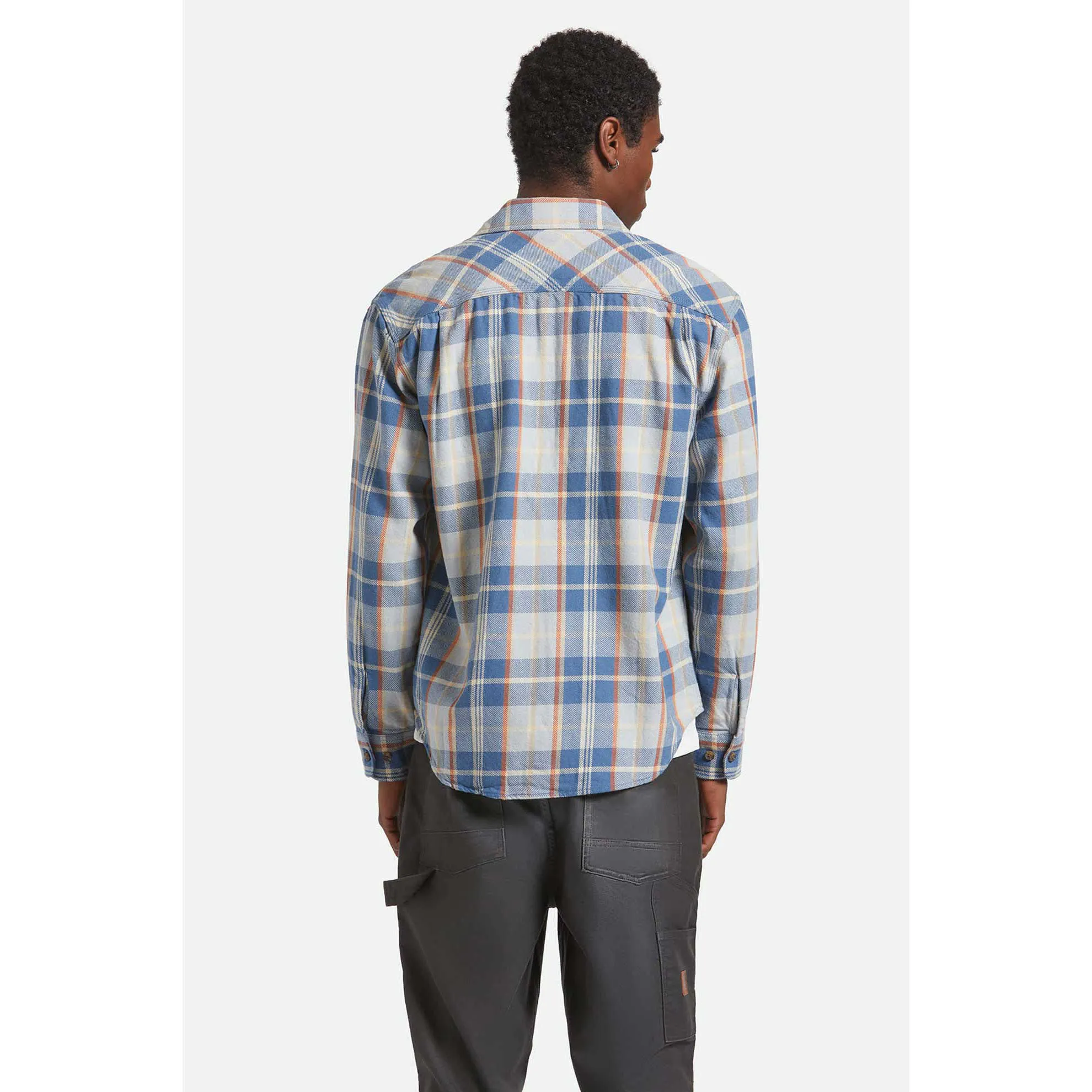 Brixton Vintage Wash Flannel, blue/soft blue/orange - Image 4