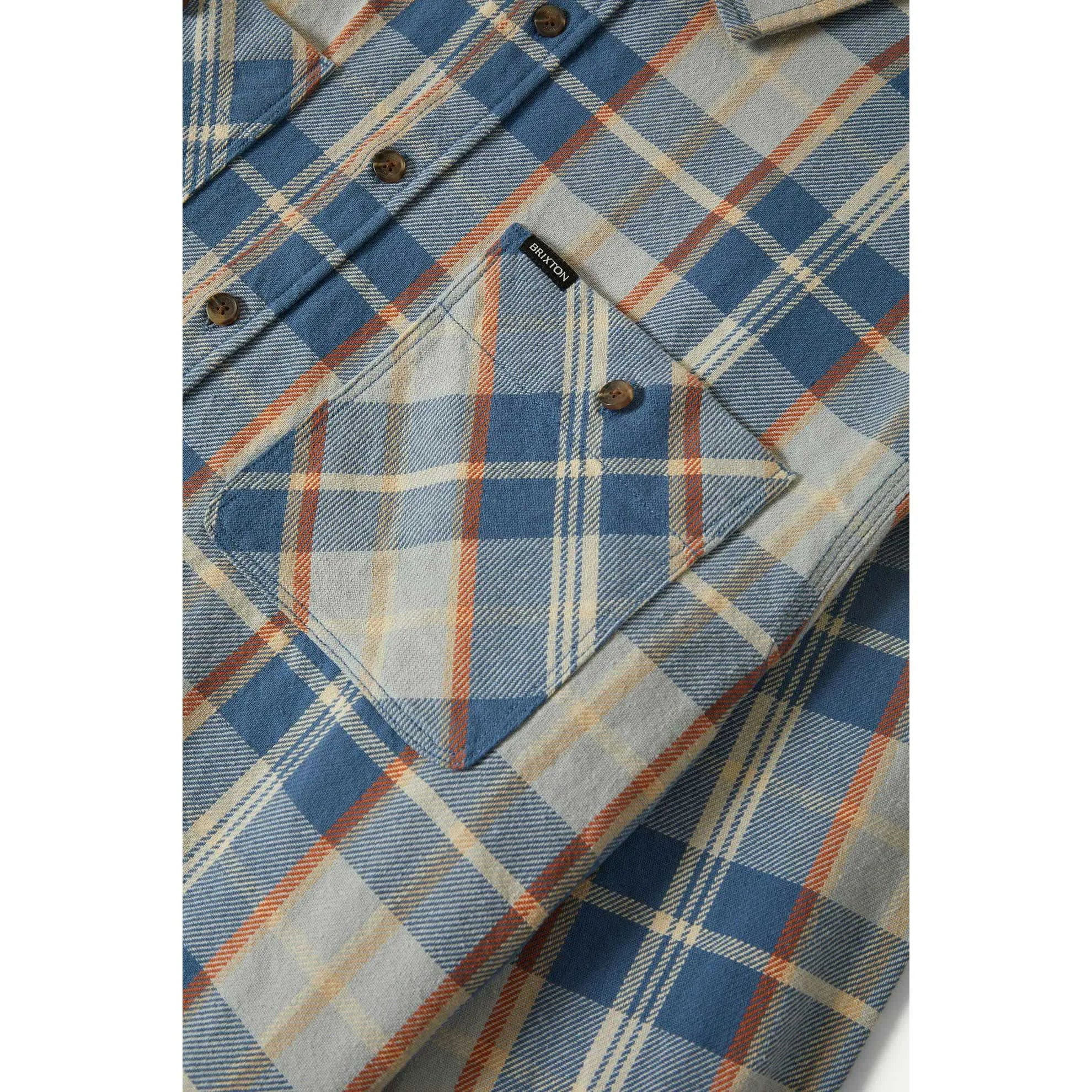Brixton Vintage Wash Flannel, blue/soft blue/orange - Image 7