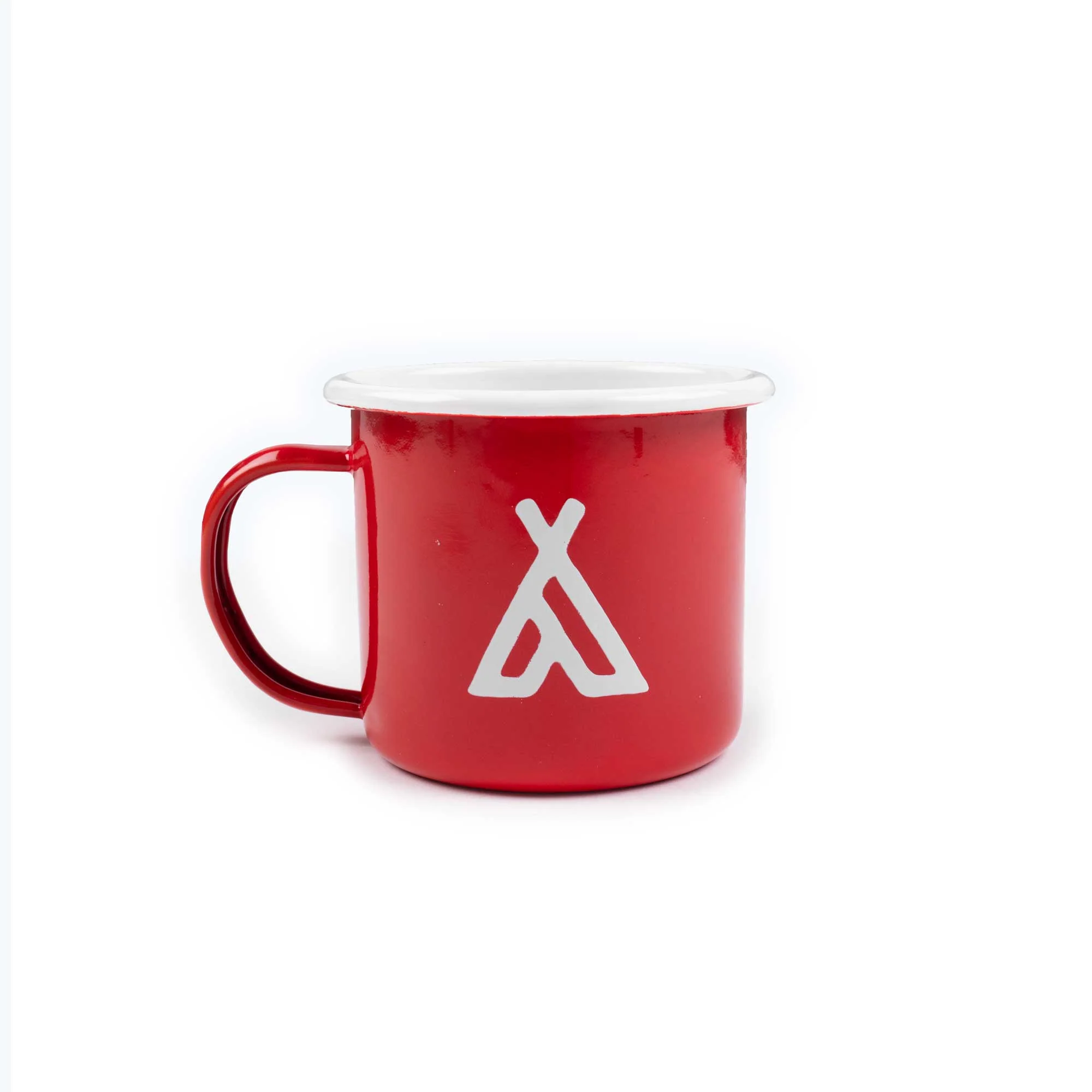 Camp Brand Goods Campers Logo Enamel Mug, Red