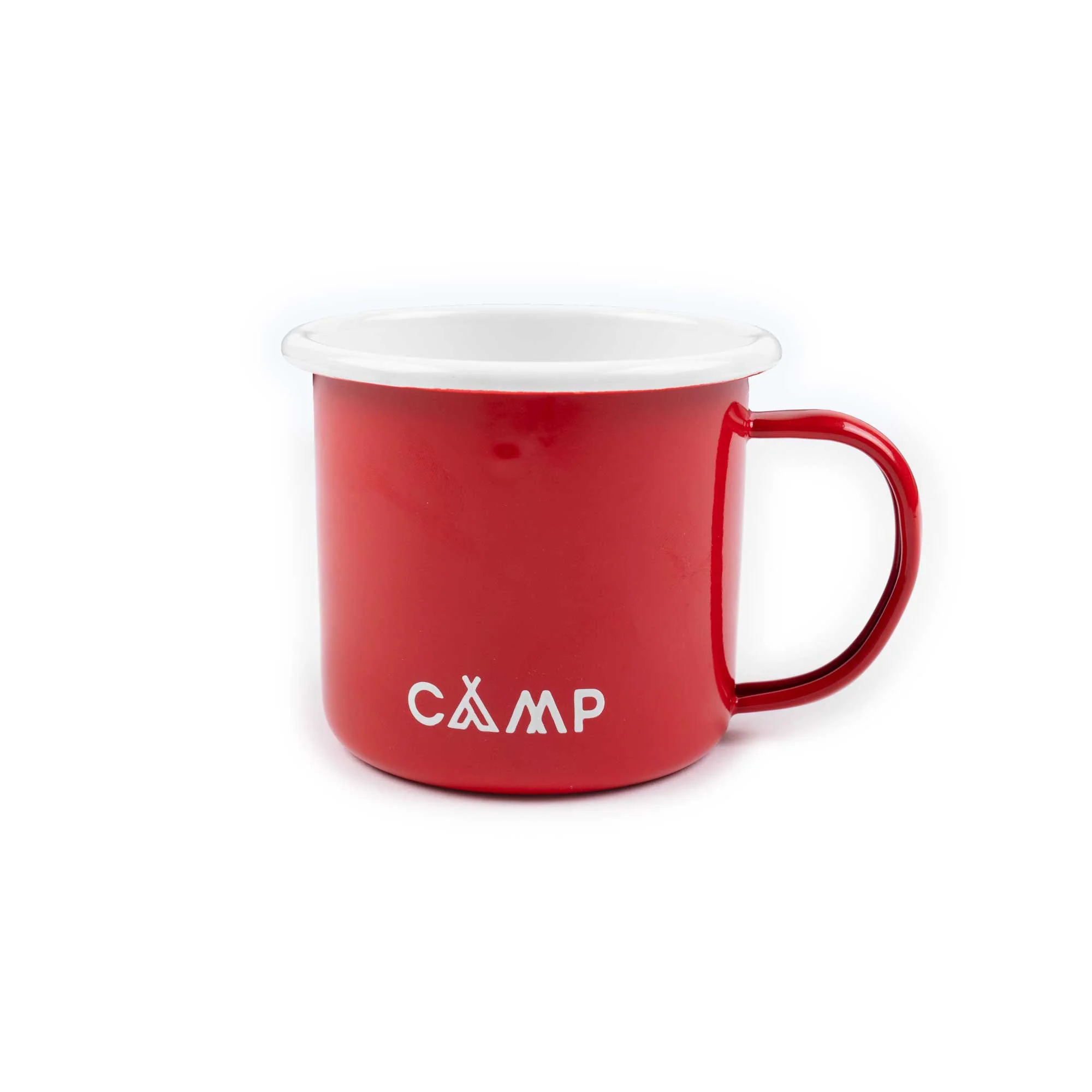 Camp Brand Goods Campers Logo Enamel Mug, Red - Image 2