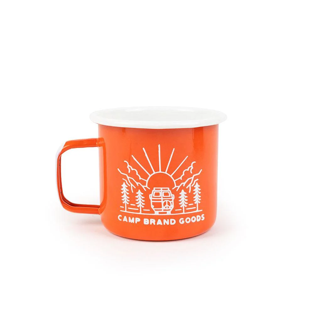Camp Brand Goods Going to the Sun Enamel Mug 16oz - Orange
