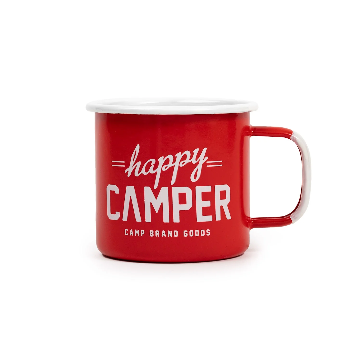 Camp Brand Goods Happy Camper enamel mug - fire red