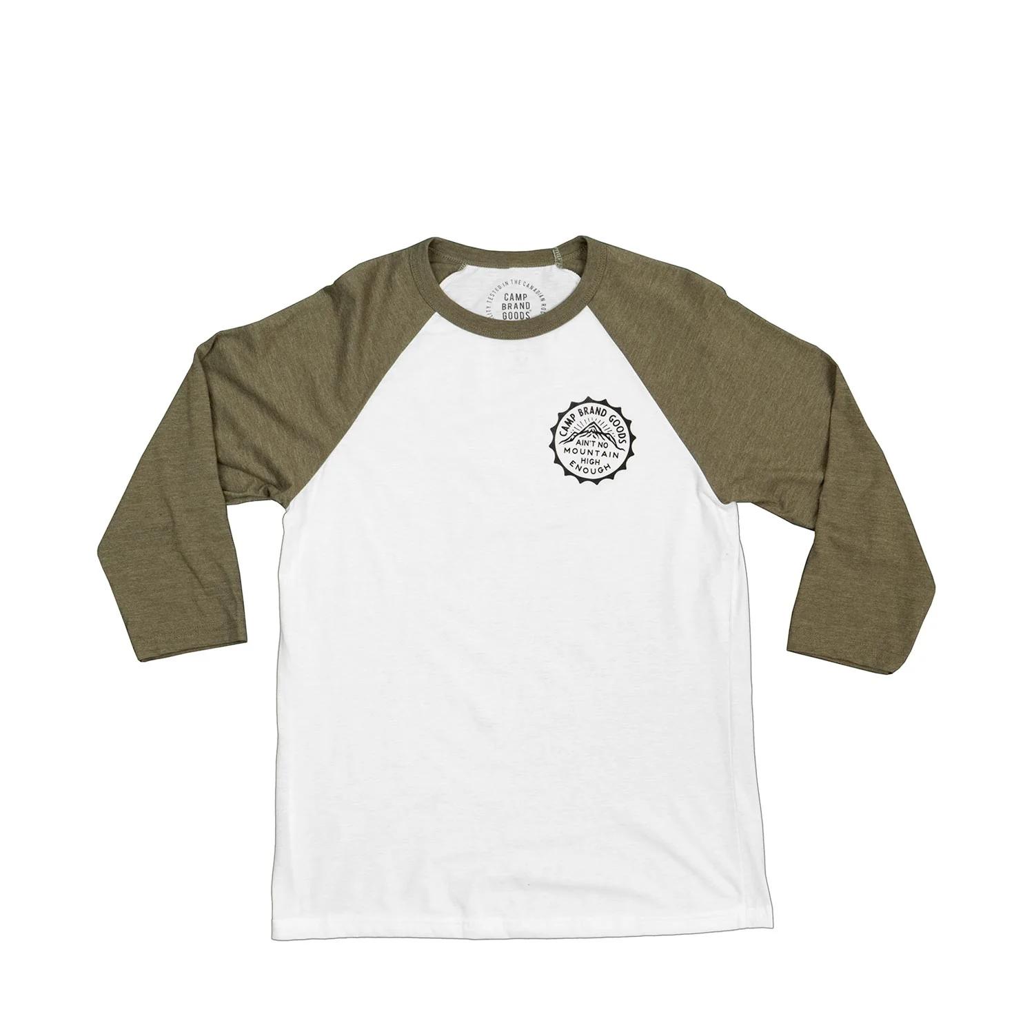 Camp Brand Goods Mountain High unisex baseball tee