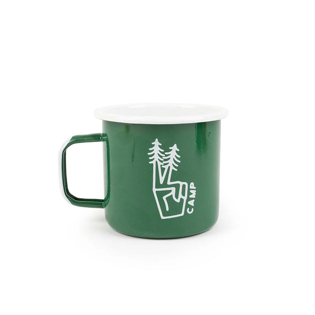 Camp Brand Goods Peace Pine Enamel Mug 16oz - Forest Green
