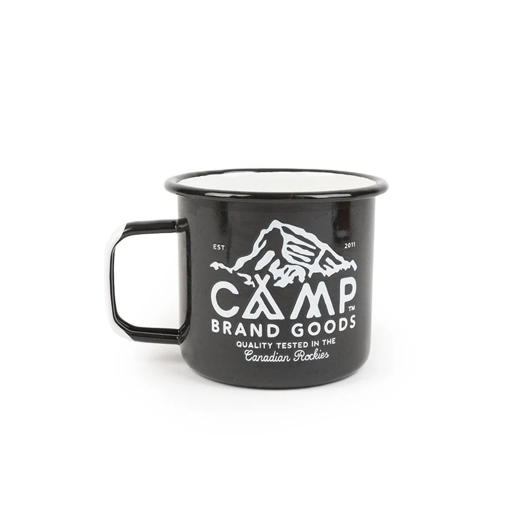 Camp Brand Goods Peak Logo Enamel Mug 16oz - Black